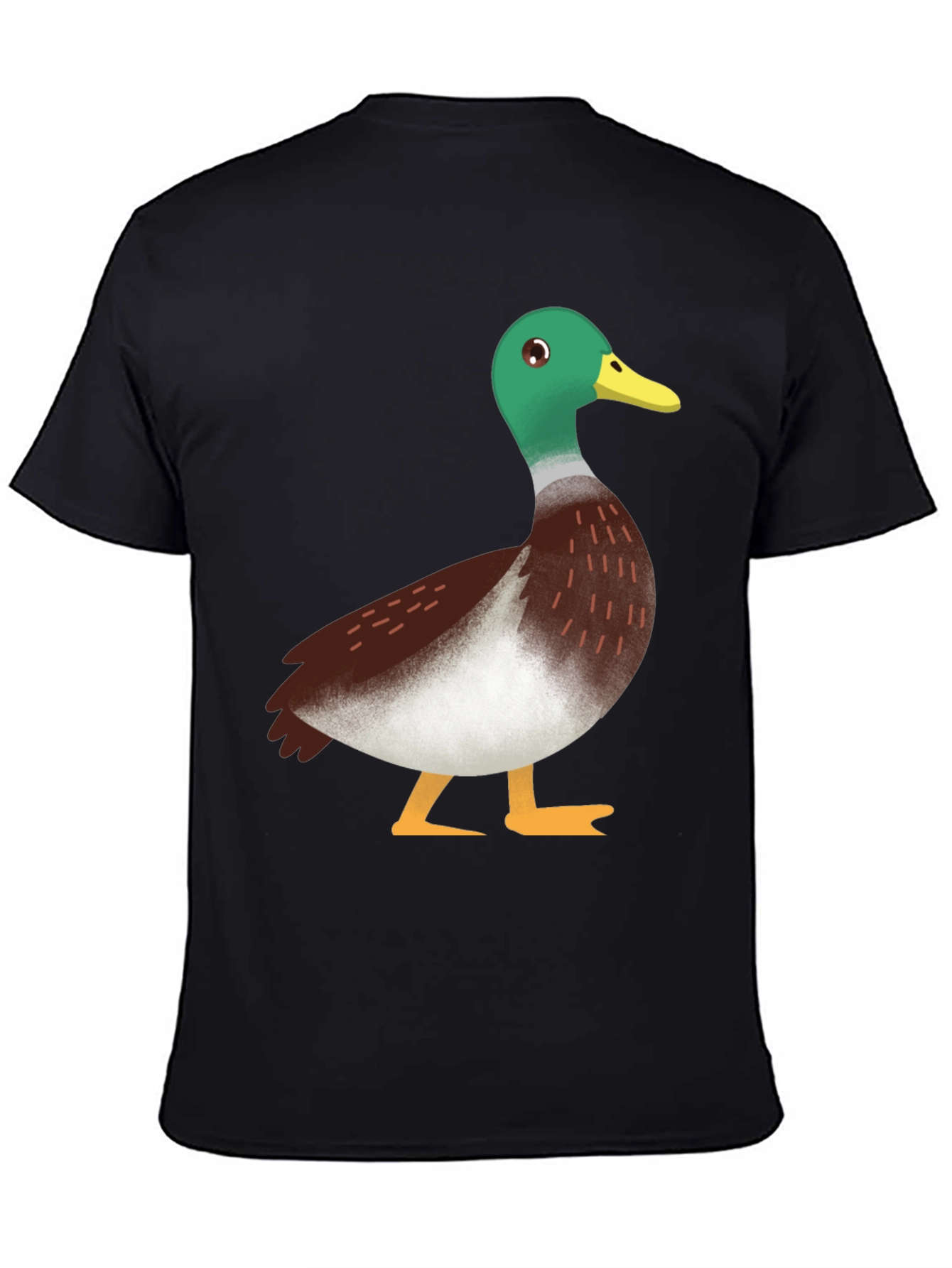 Duck Graphic Tee - Black Cotton Casual