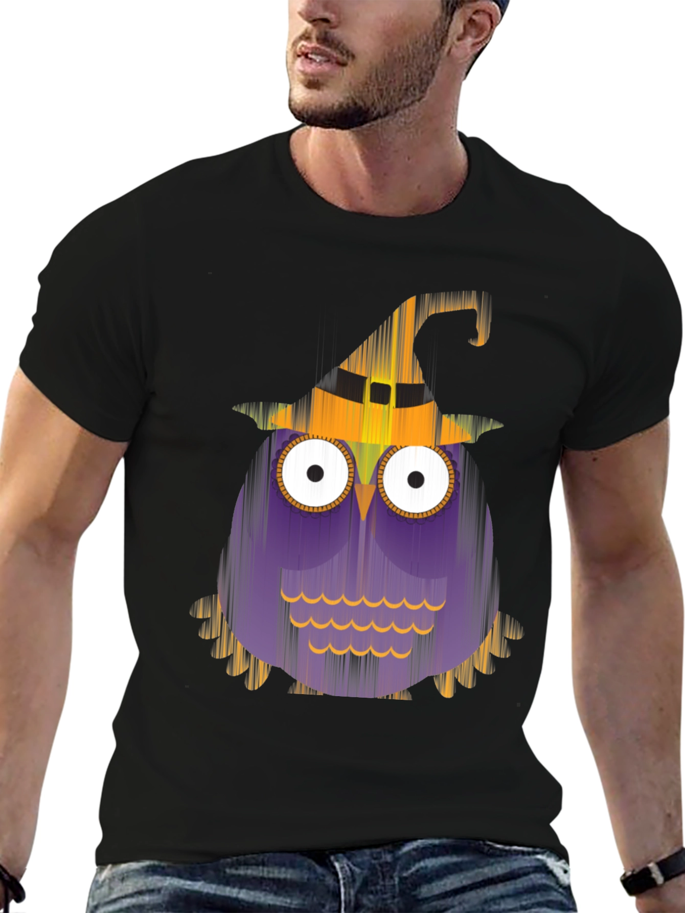 Halloween Owl T-Shirt - Black