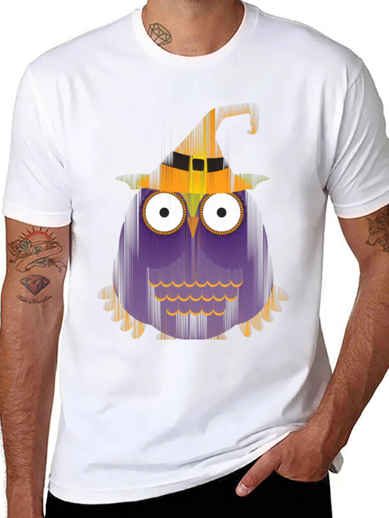 Halloween Owl T-Shirt - Black