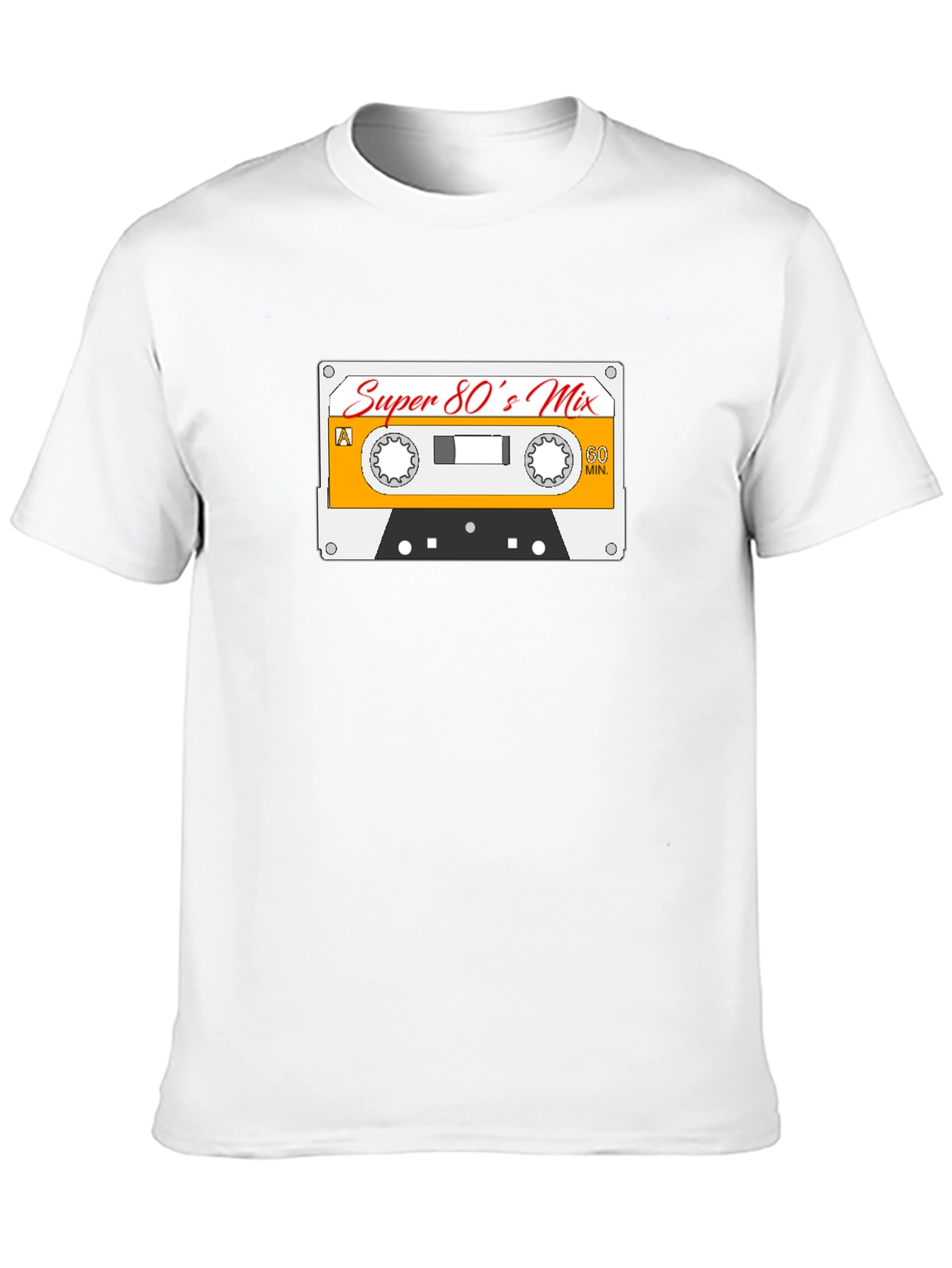 Super 80s Mix Black T-Shirt - Retro Cassette Design