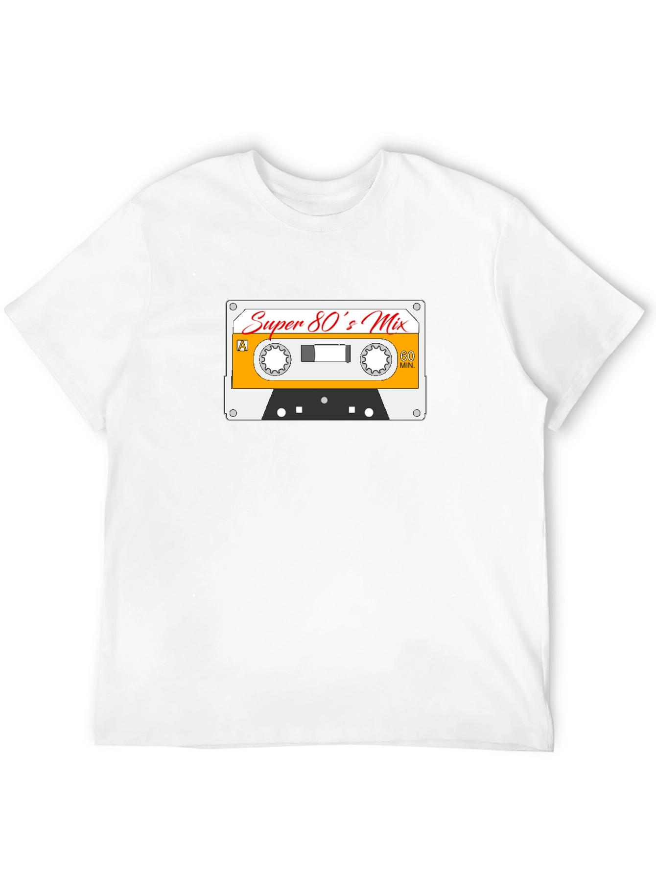 Super 80s Mix Black T-Shirt - Retro Cassette Design
