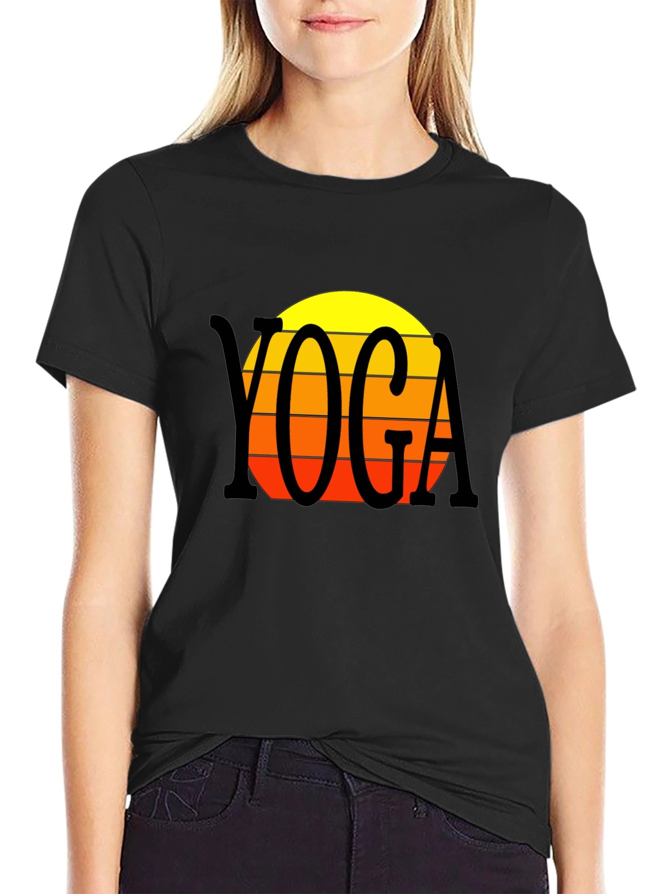 Yoga Sunset T-Shirt - Retro Style