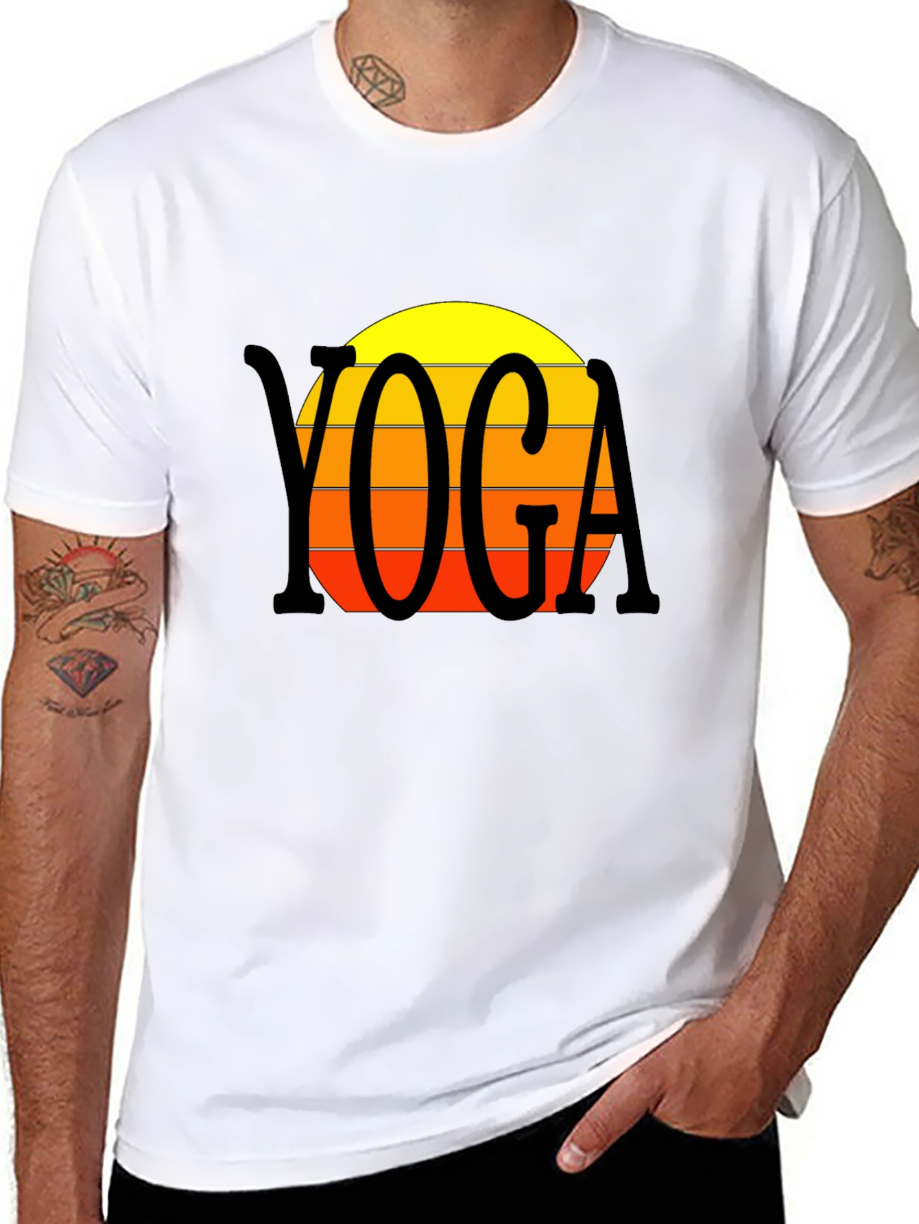 Yoga Sunset T-Shirt - Retro Style