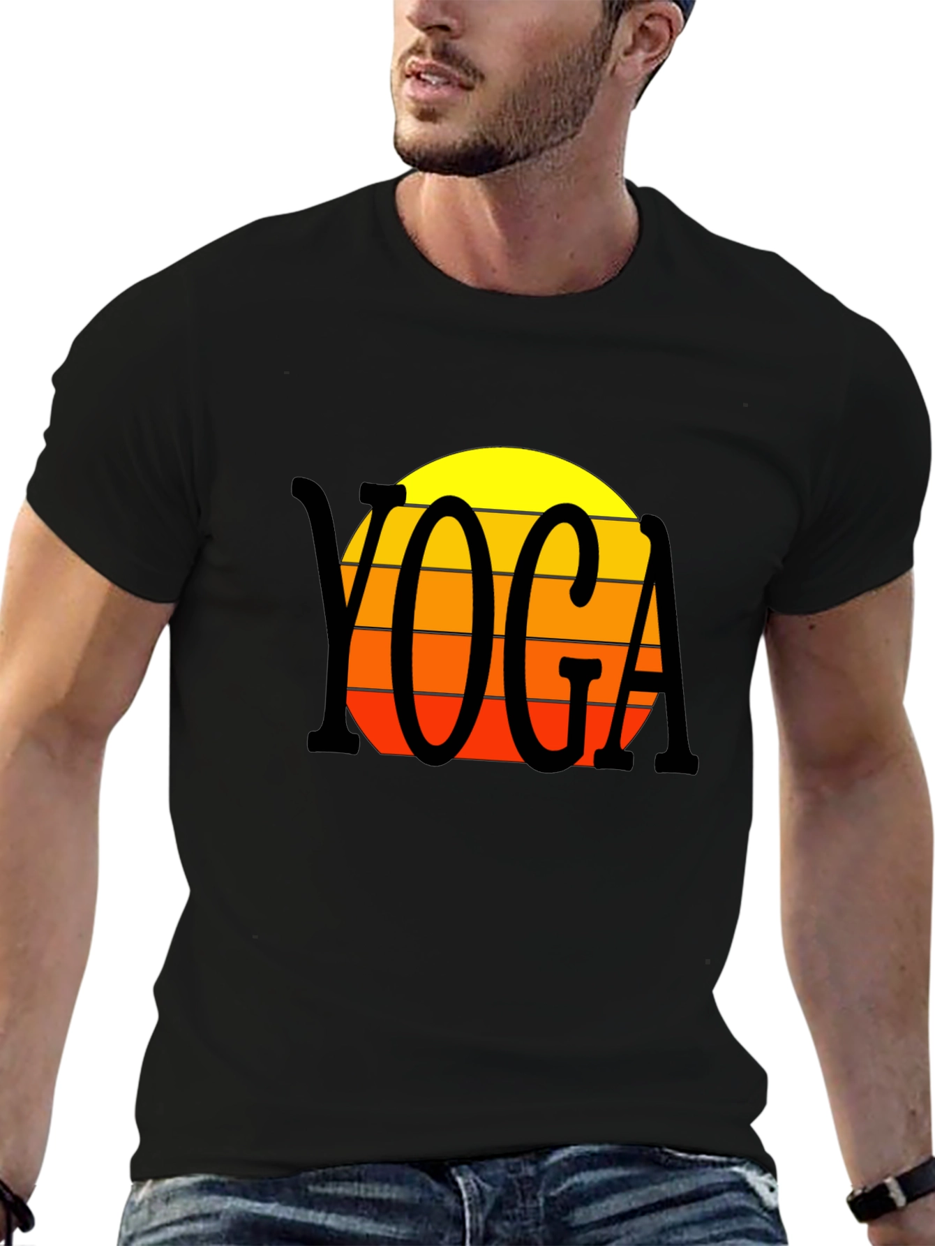 Yoga Sunset T-Shirt - Retro Style