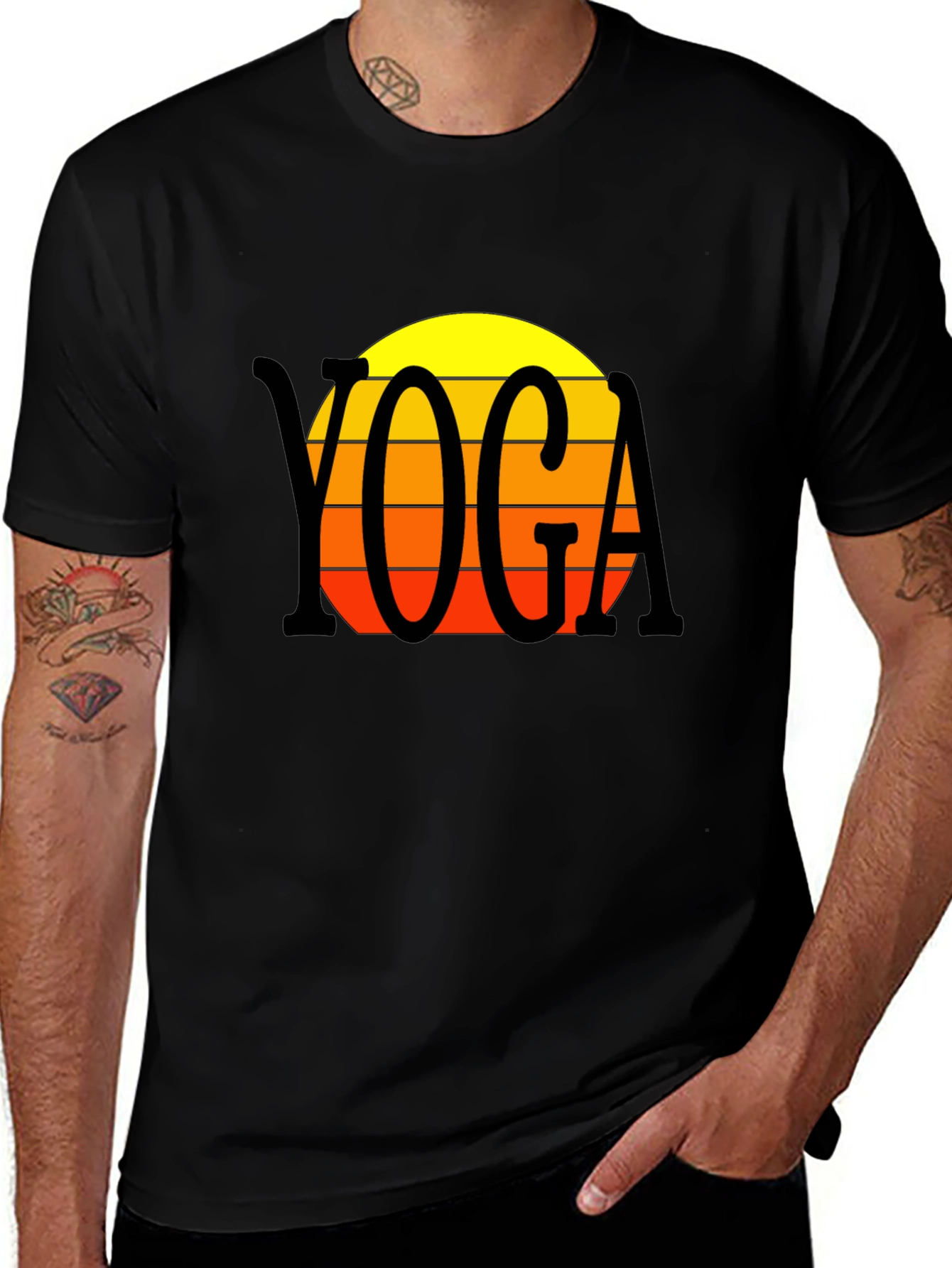 Yoga Sunset T-Shirt - Retro Style