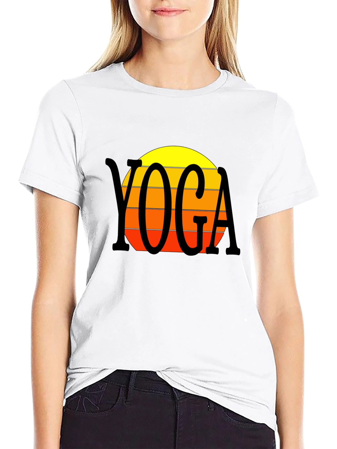 Yoga Sunset T-Shirt - Retro Style