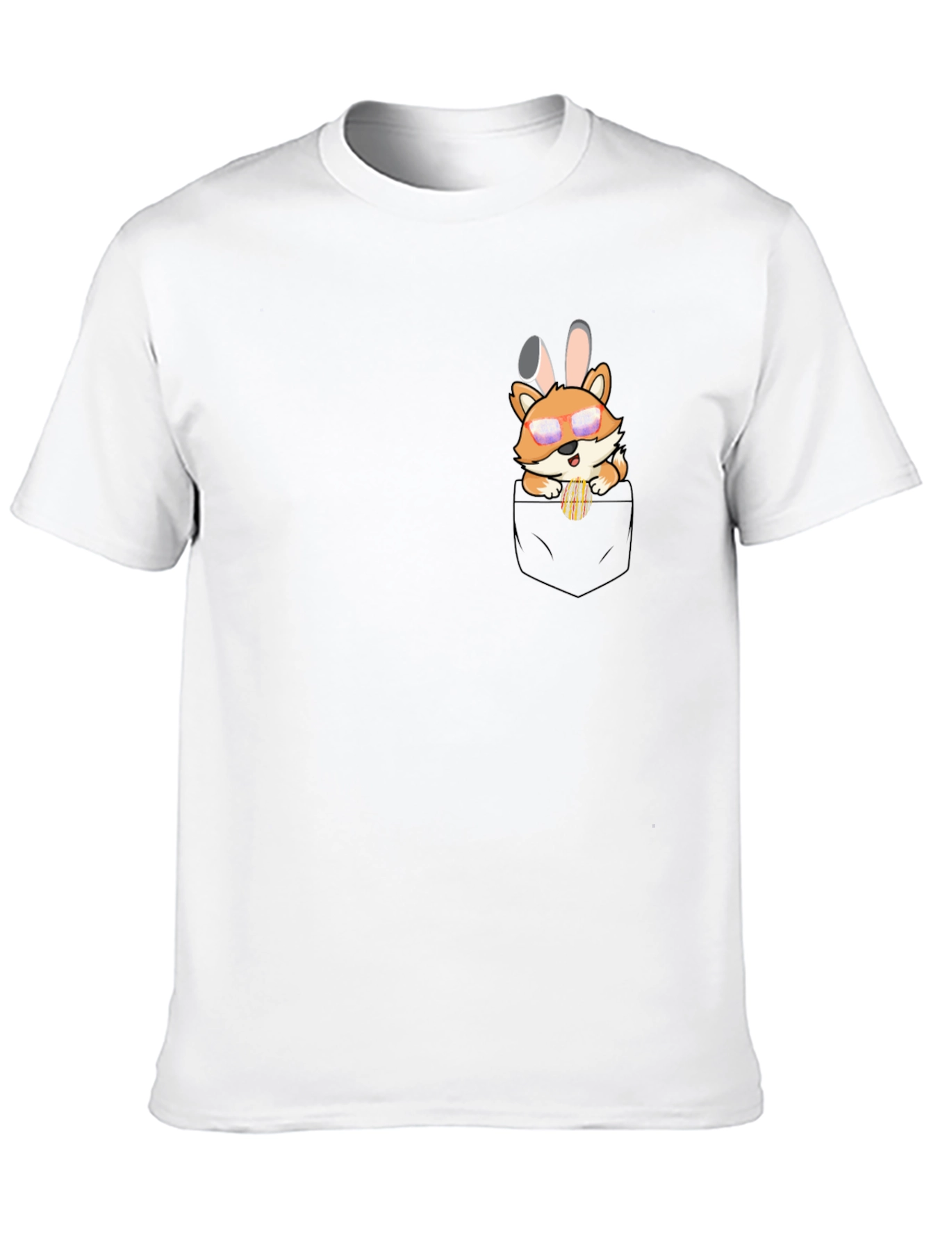 Cute Fox in Pocket Graphic T-Shirt - Unisex
