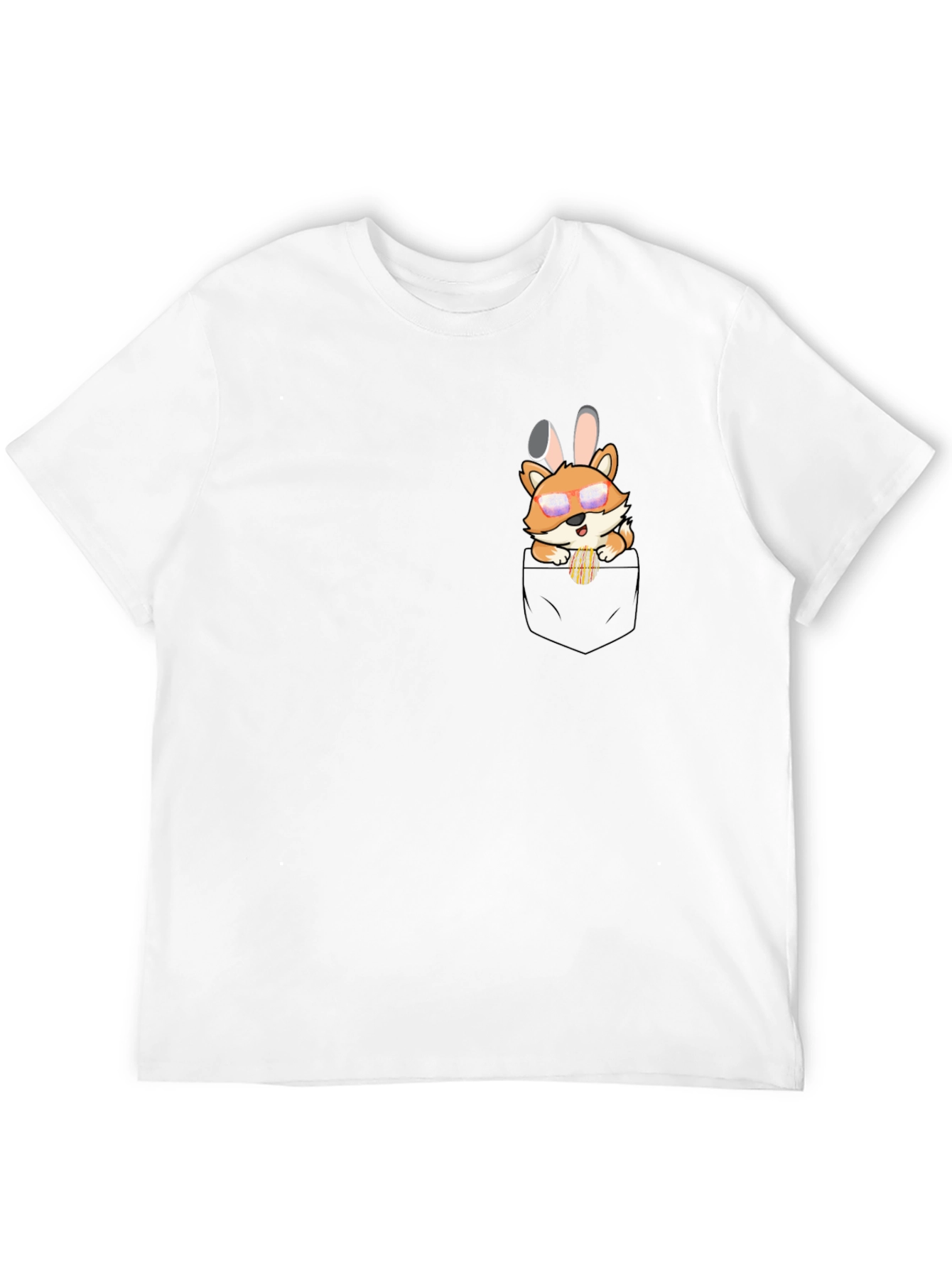 Cute Fox in Pocket Graphic T-Shirt - Unisex