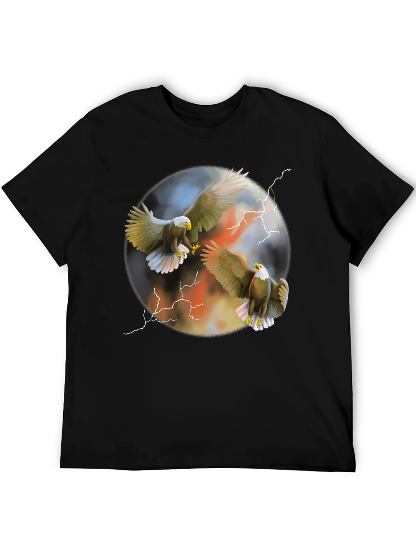 Eagle Lightning Graphic Tee - Mens Black T-Shirt