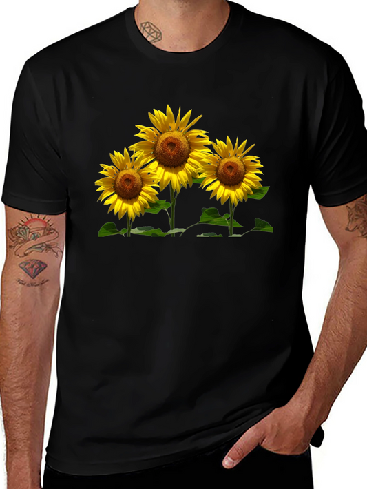 Sunflower Graphic Tee - Black Casual T-Shirt