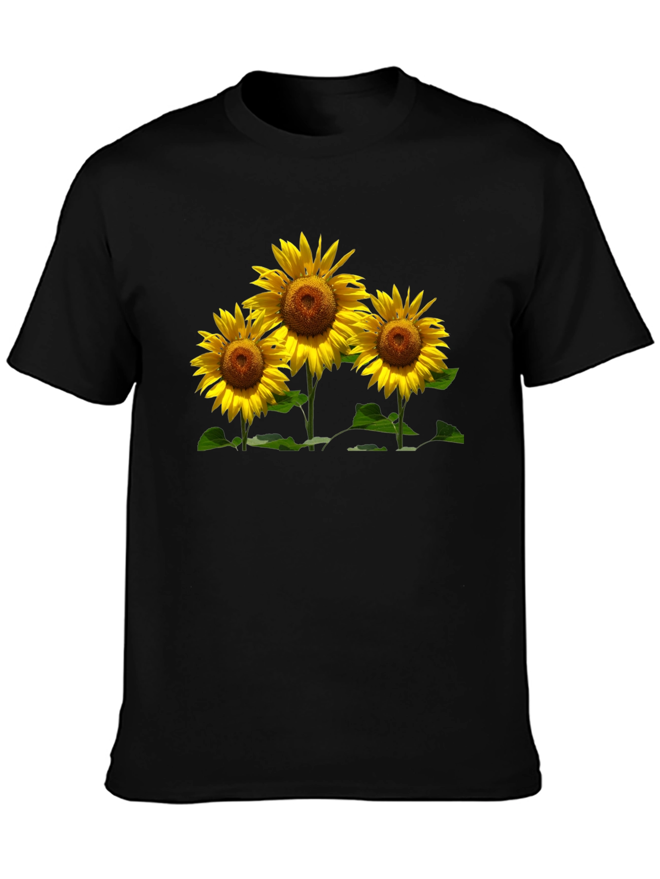 Sunflower Graphic Tee - Black Casual T-Shirt