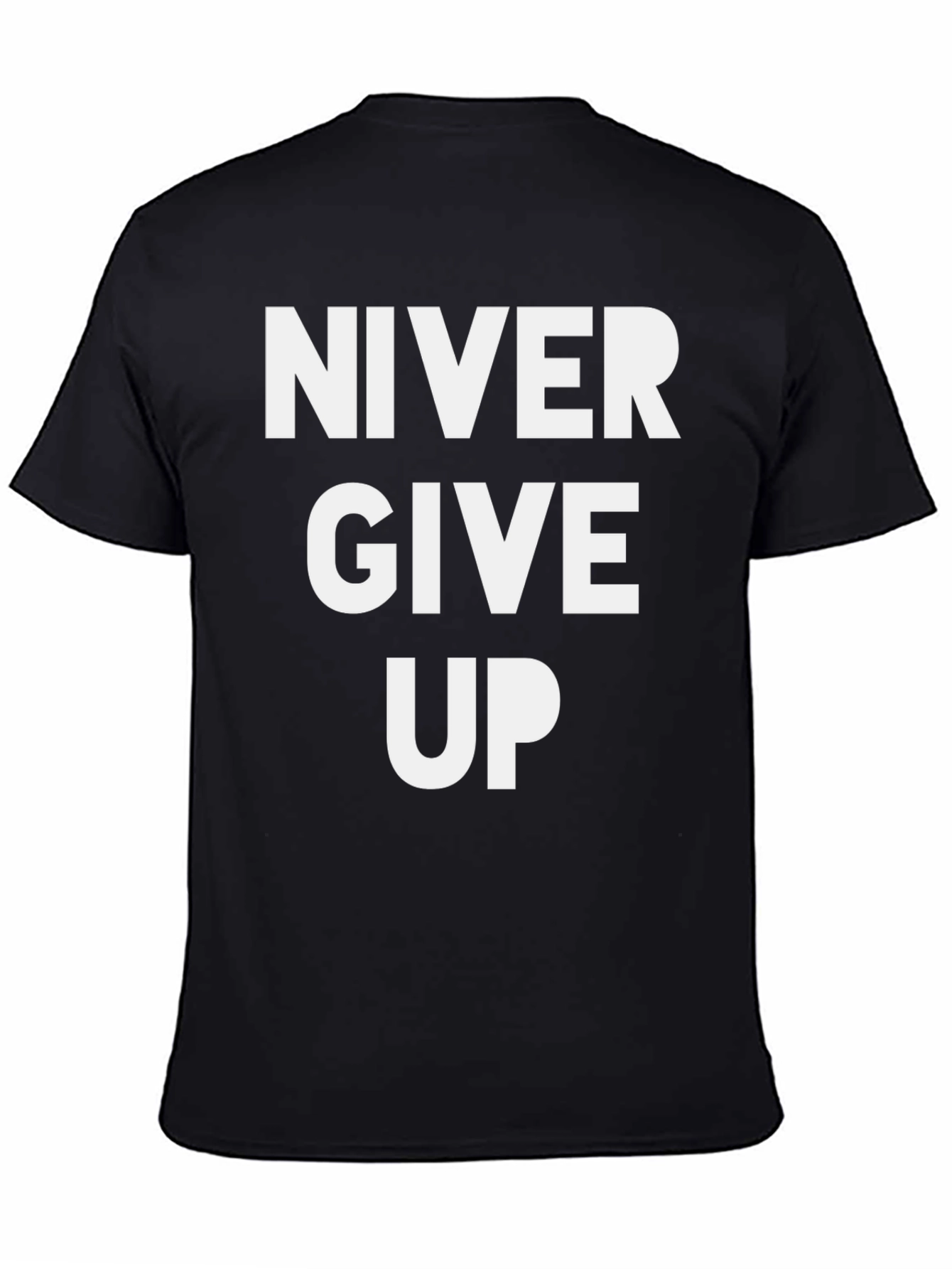 Never Give Up Graphic T-Shirt - Motivational Black Tee