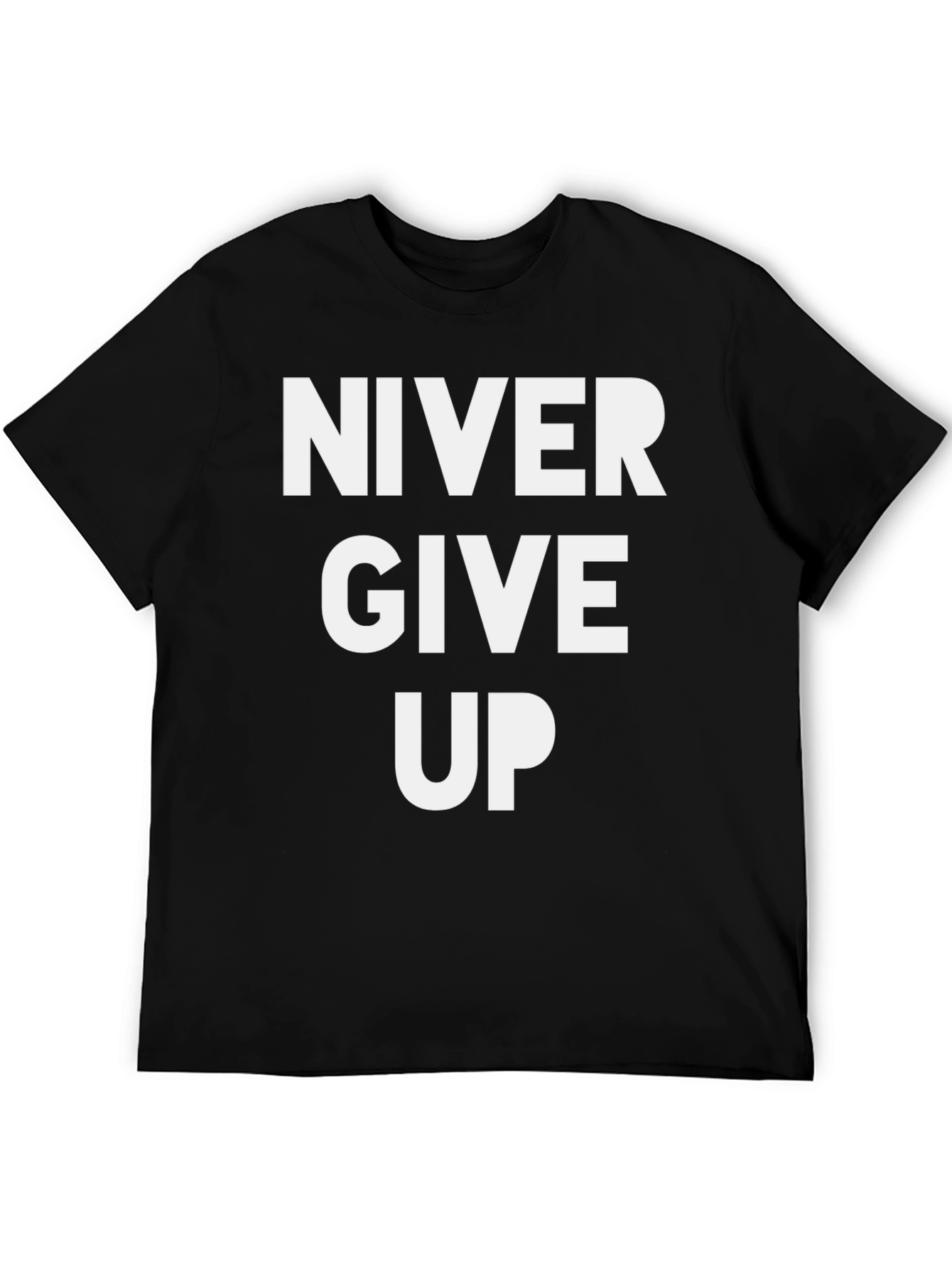 Never Give Up Graphic T-Shirt - Motivational Black Tee