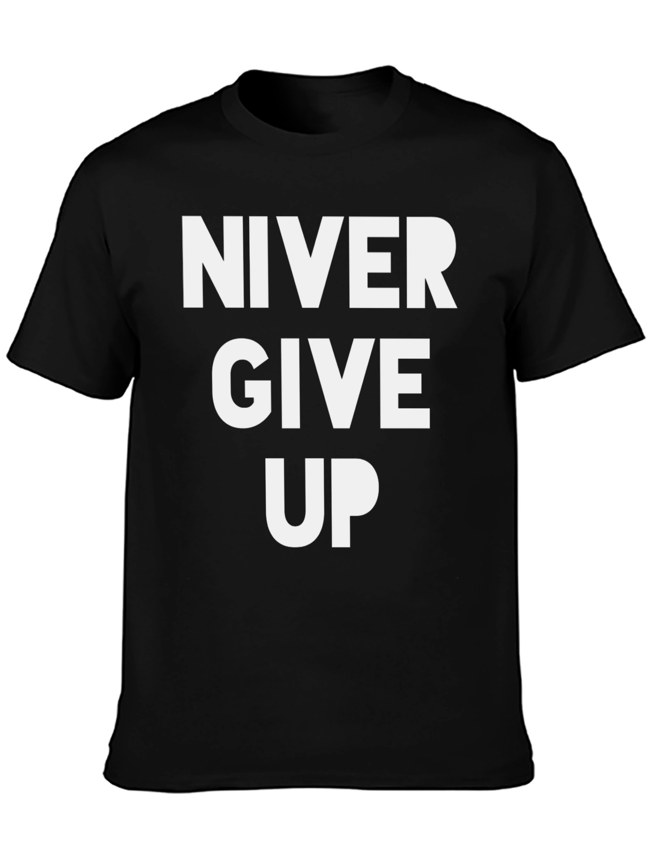 Never Give Up Graphic T-Shirt - Motivational Black Tee