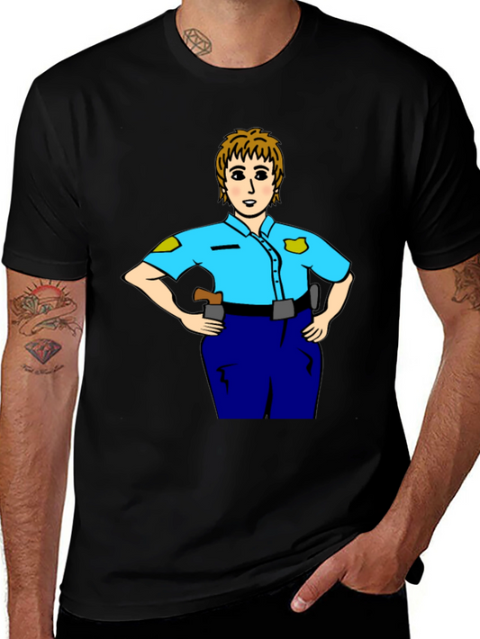 Police Woman Cartoon T-Shirt | Graphic Tee