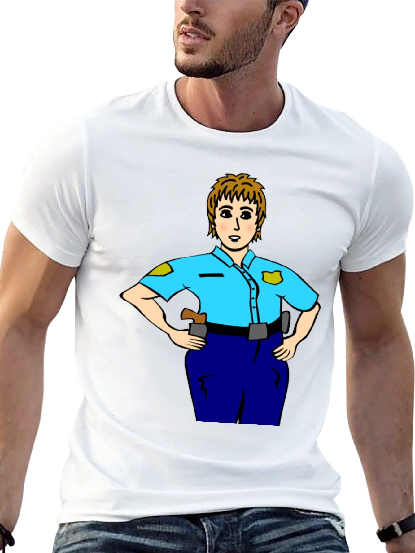 Police Woman Cartoon T-Shirt | Graphic Tee