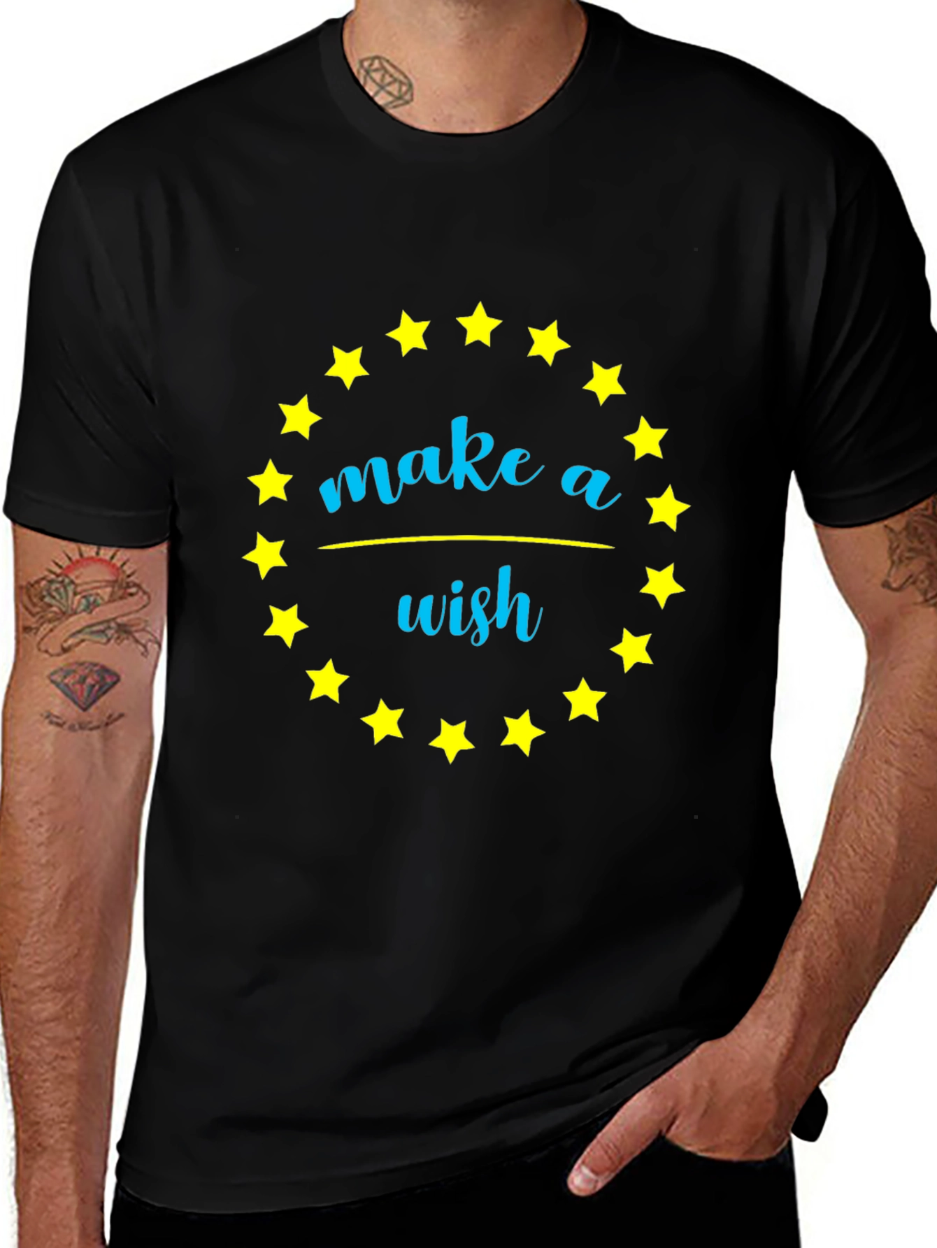 Make a Wish Star Graphic Tee - Black