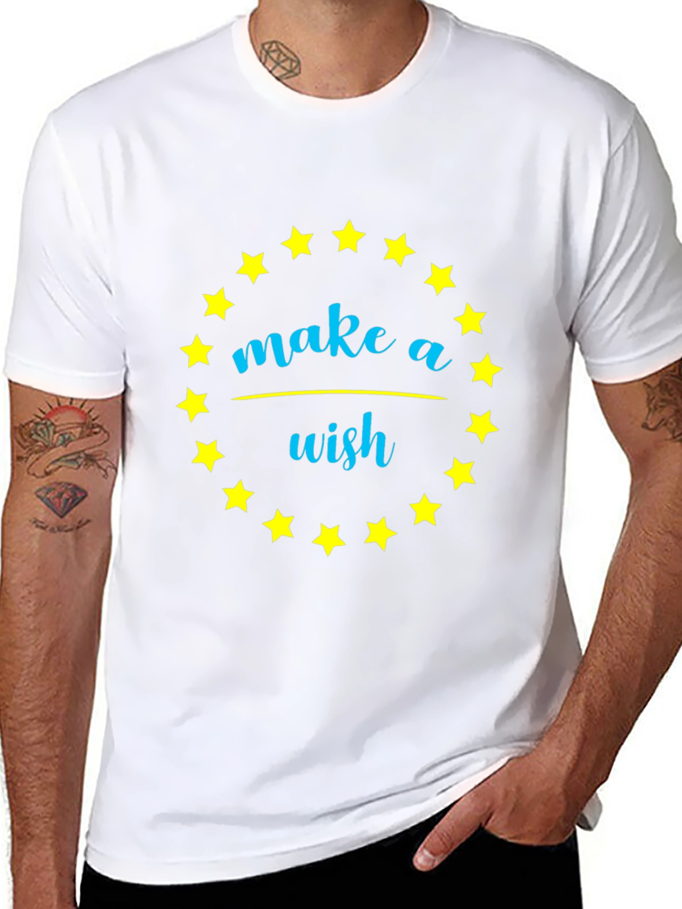Make a Wish Star Graphic Tee - Black