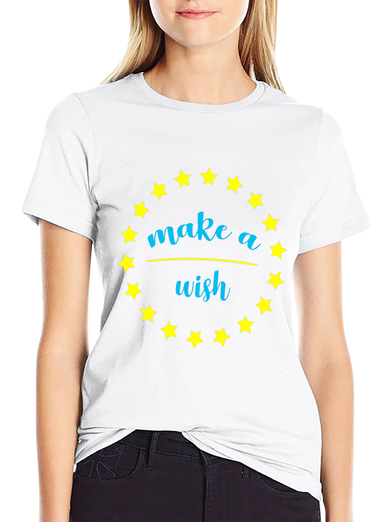 Make a Wish Star Graphic Tee - Black