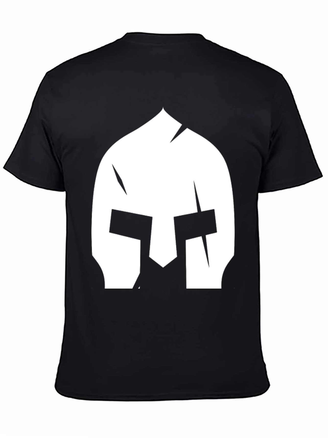 Spartan Helmet Graphic Tee - Black Cotton T-Shirt