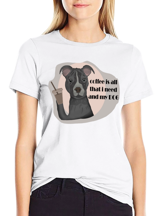Dog & Coffee Lover T-Shirt - Cute Graphic Tee