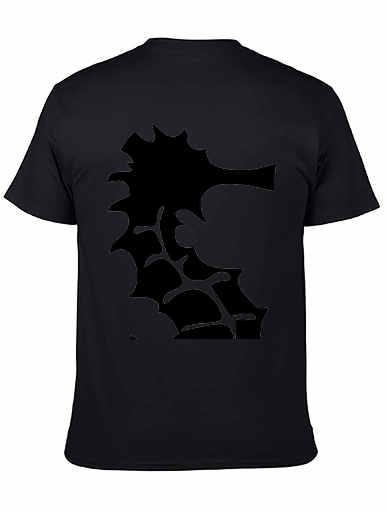 Mens Black T-Shirt with Abstract Graphic Print