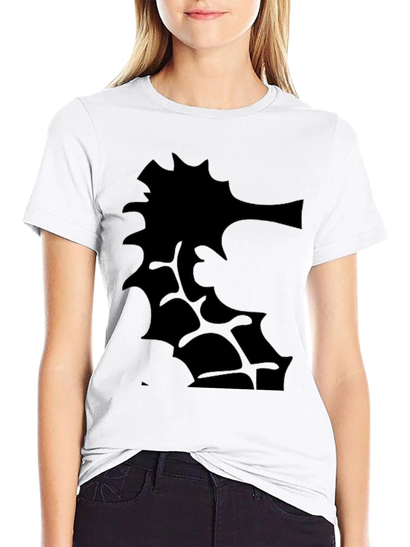 Mens Black T-Shirt with Abstract Graphic Print