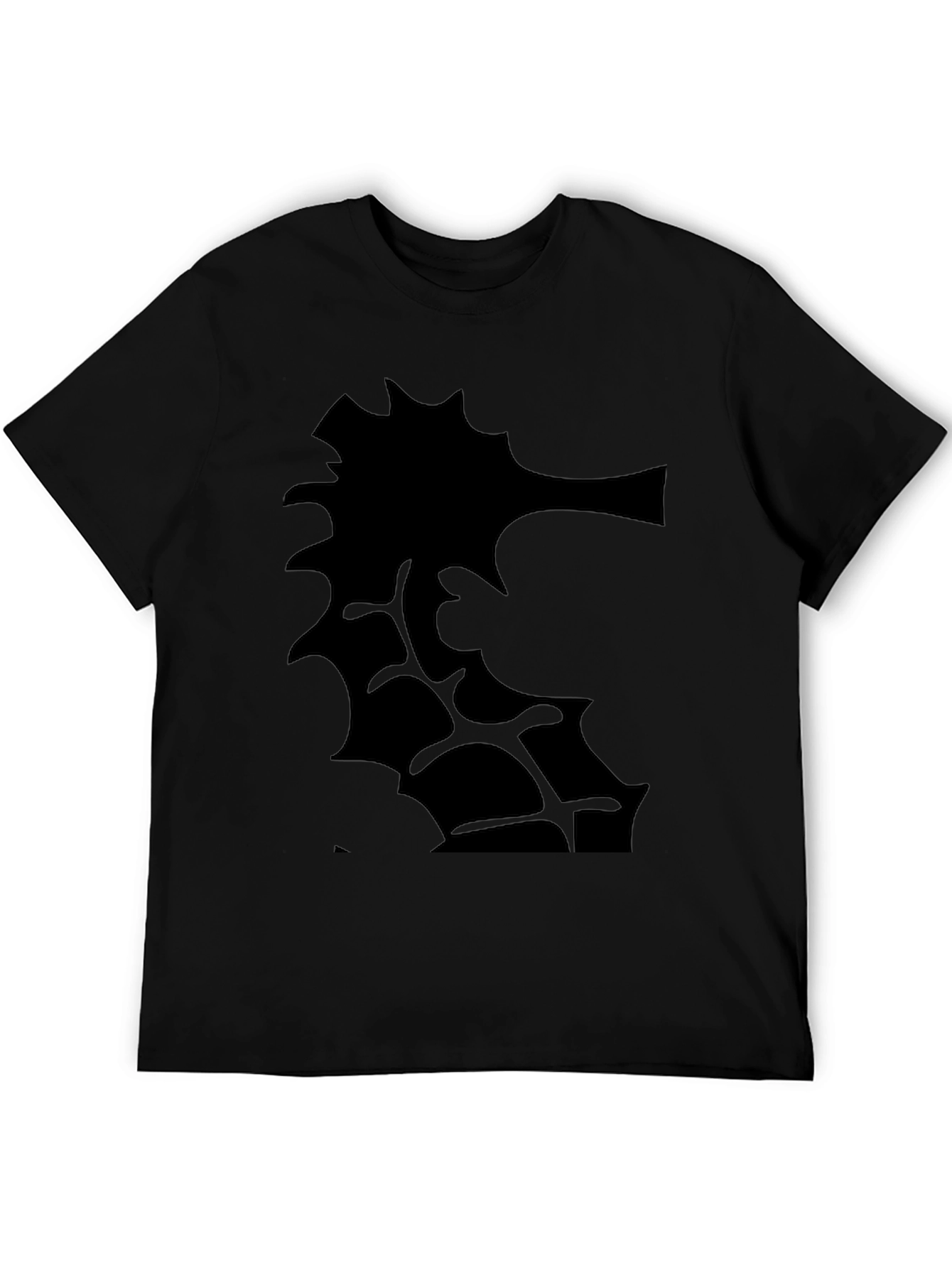 Mens Black T-Shirt with Abstract Graphic Print
