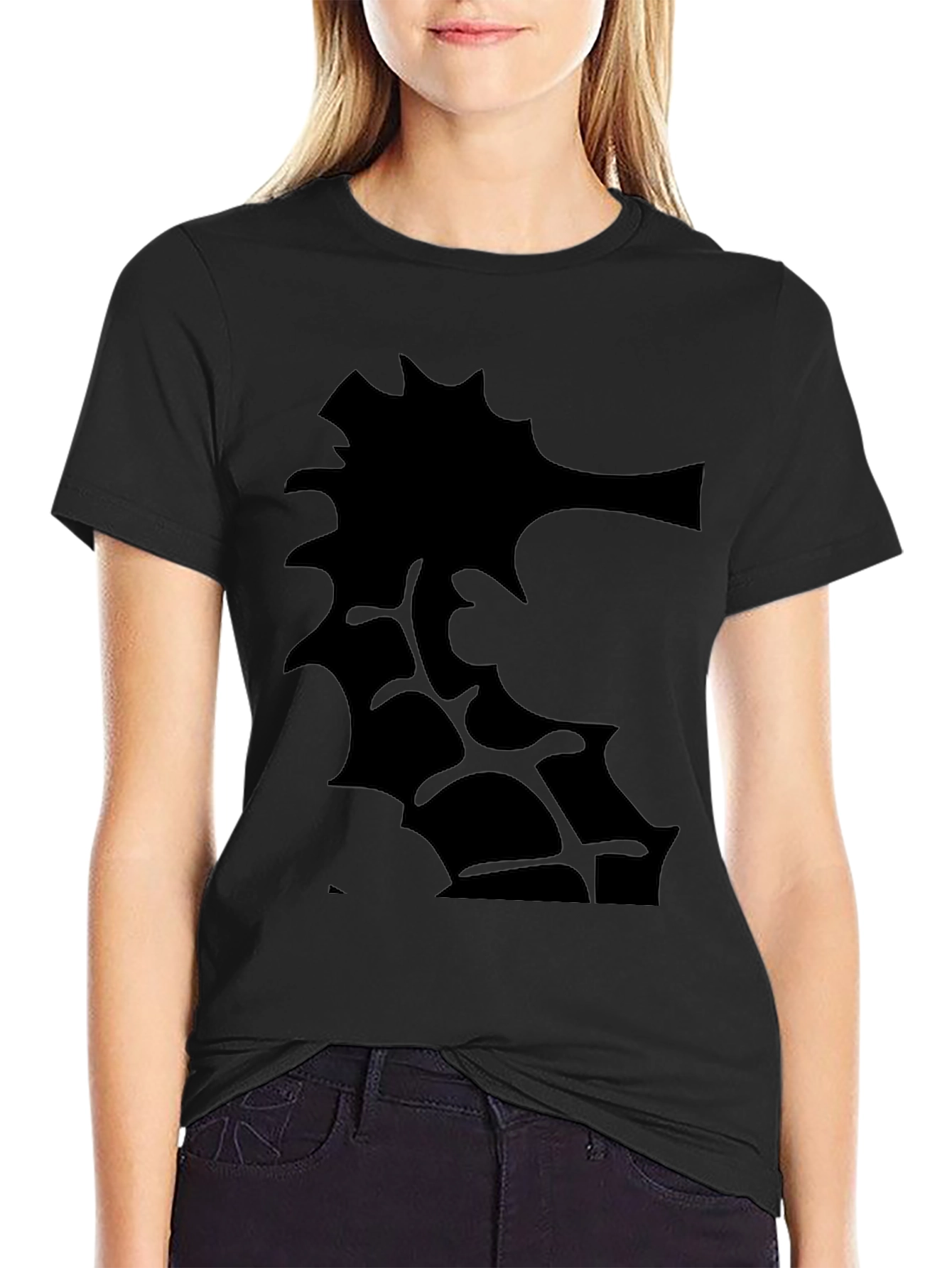 Mens Black T-Shirt with Abstract Graphic Print