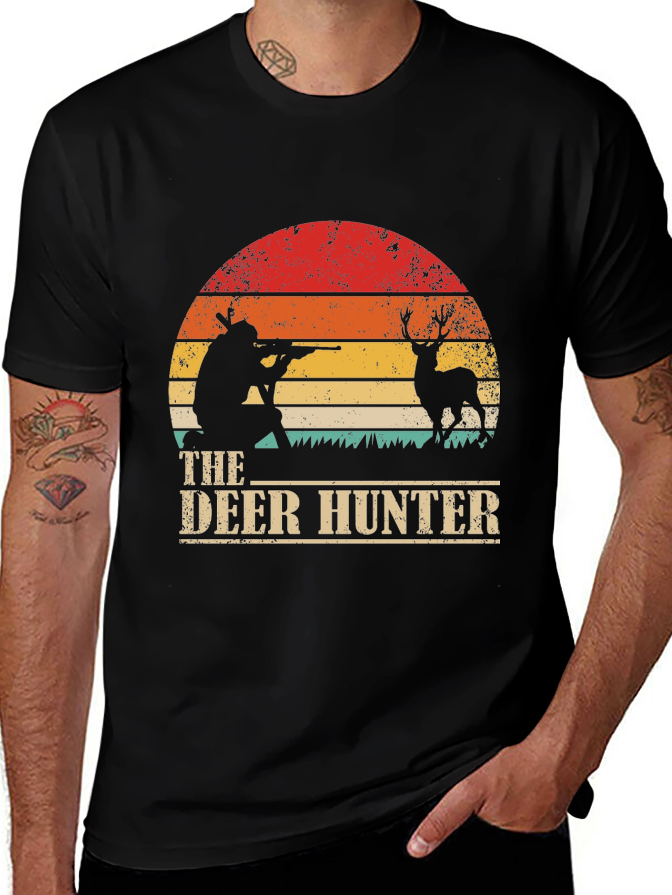 The Deer Hunter Retro Graphic Tee - Black