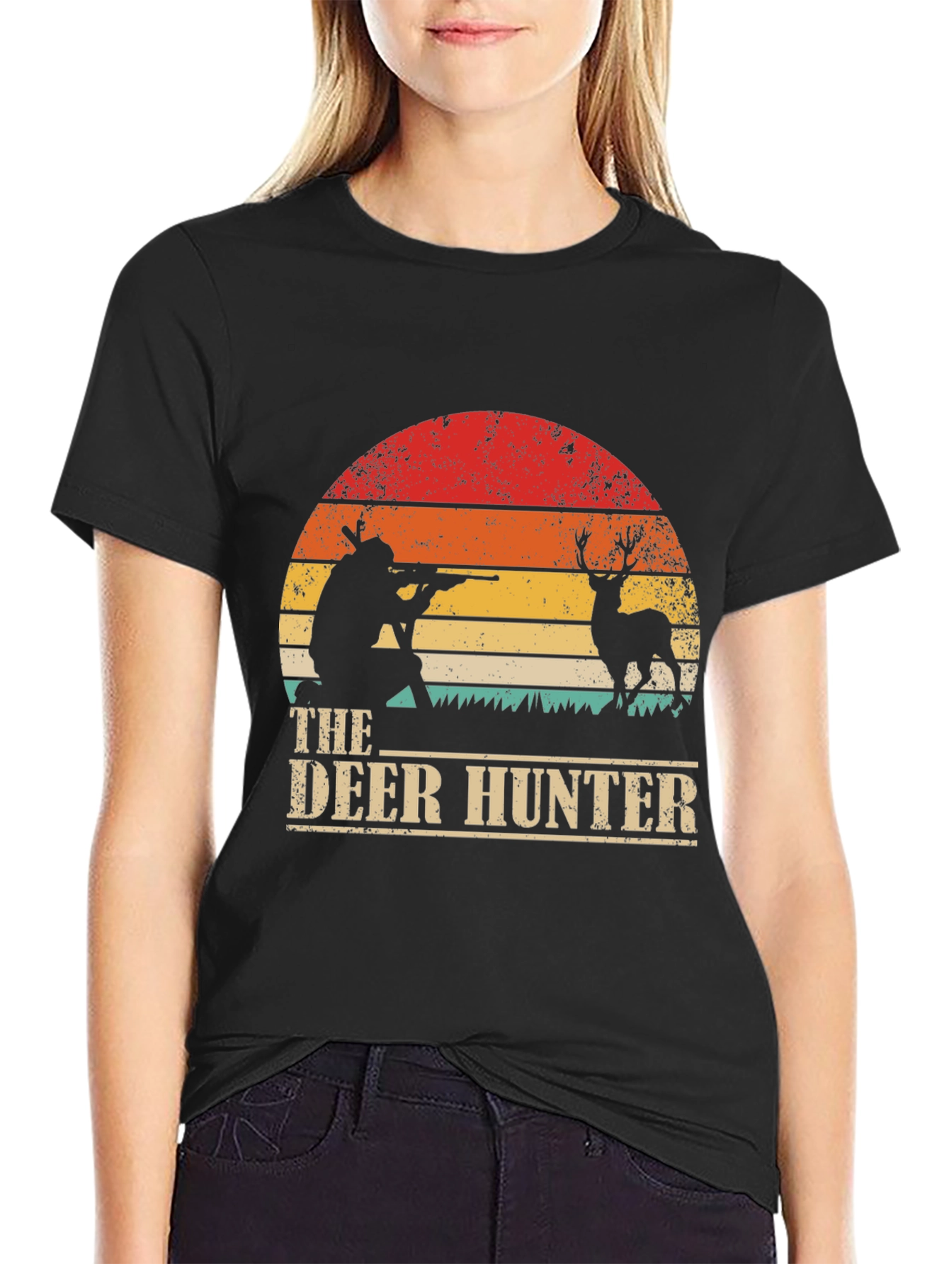 The Deer Hunter Retro Graphic Tee - Black
