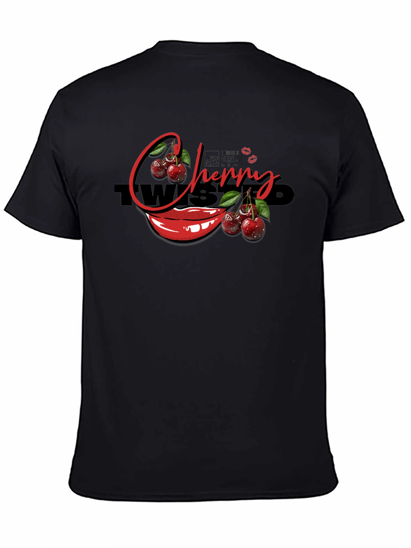 Cherry Twisted Black T-Shirt