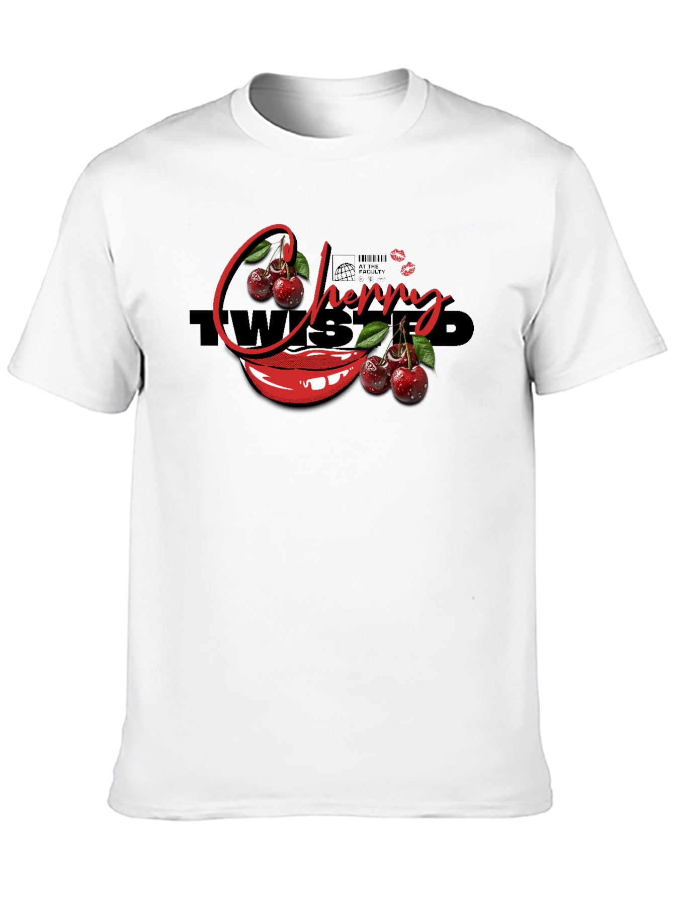 Cherry Twisted Black T-Shirt
