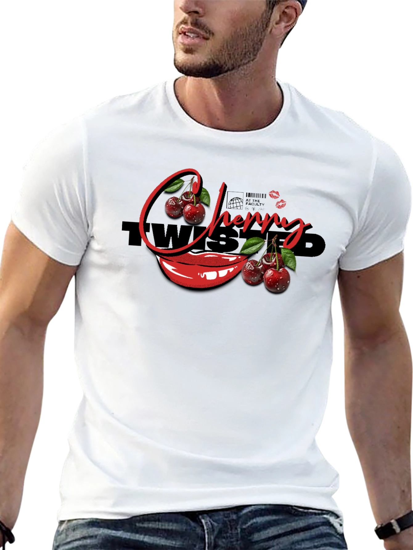 Cherry Twisted Black T-Shirt