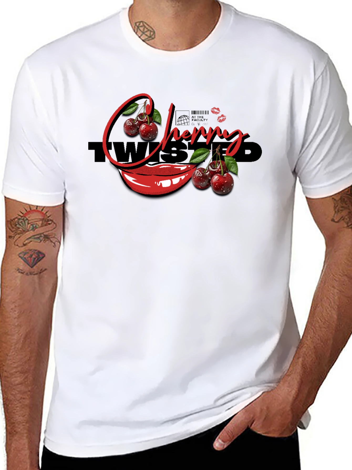 Cherry Twisted Black T-Shirt