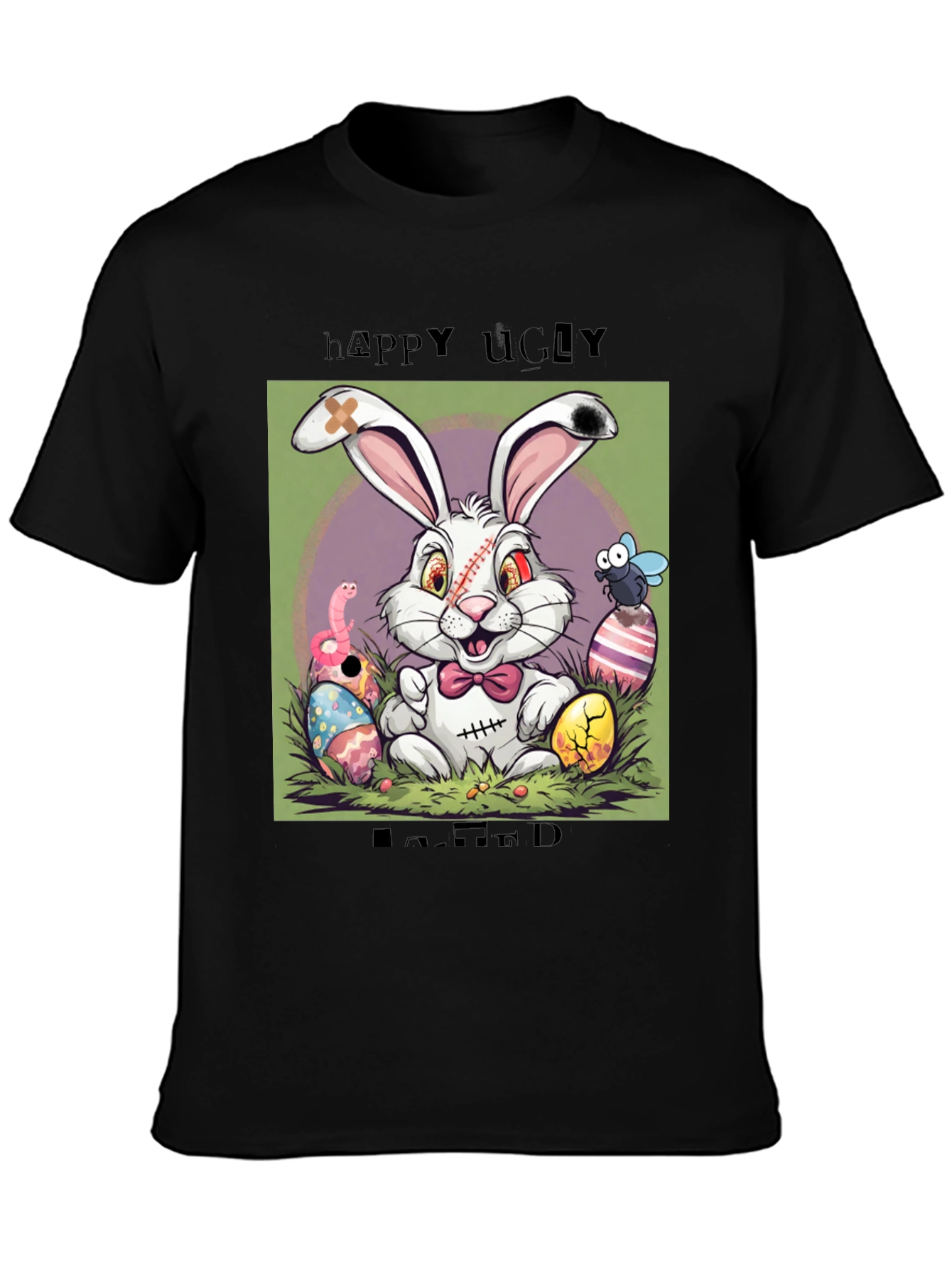 Happy Ugly Easter T-Shirt Funny Zombie Bunny Tee