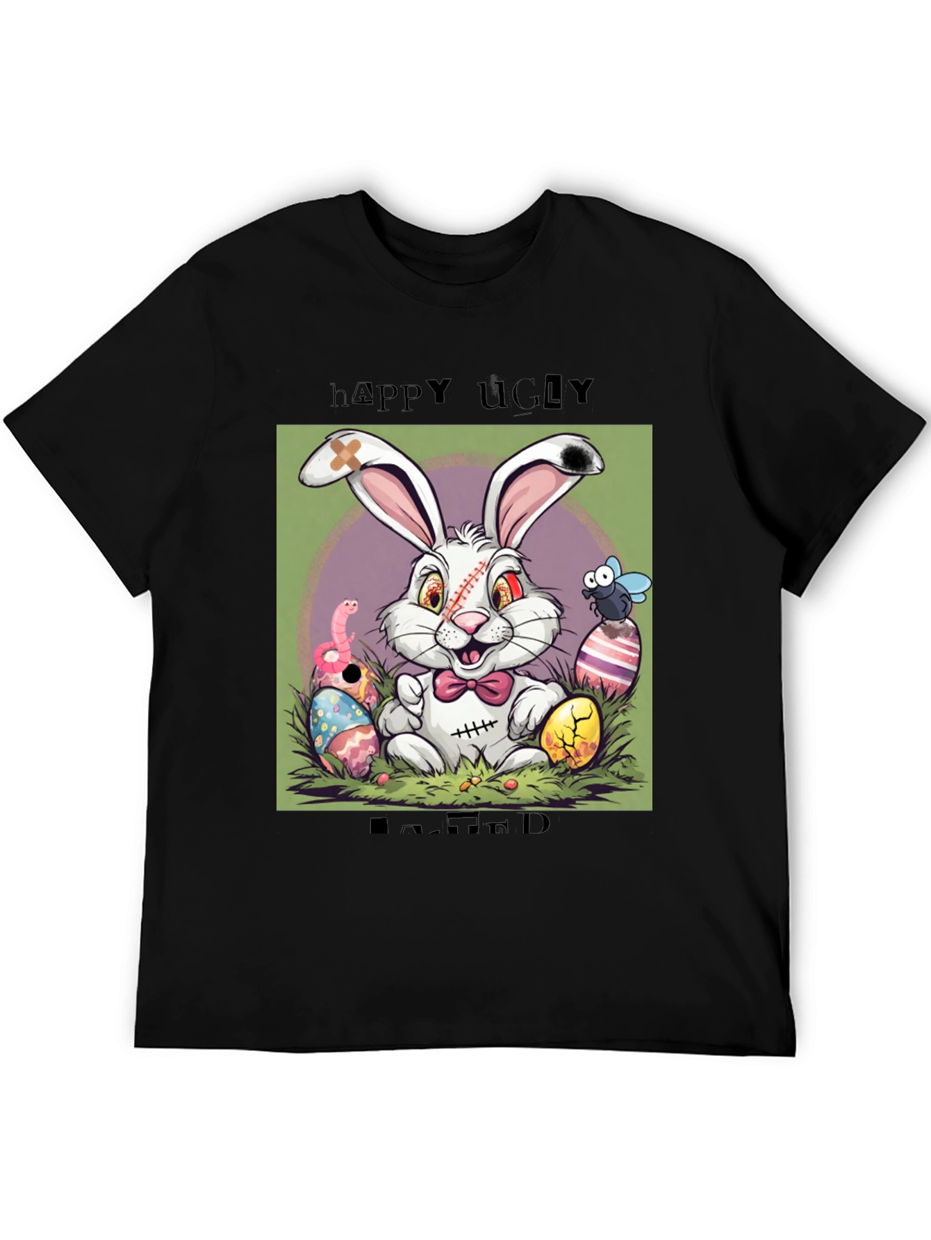 Happy Ugly Easter T-Shirt Funny Zombie Bunny Tee