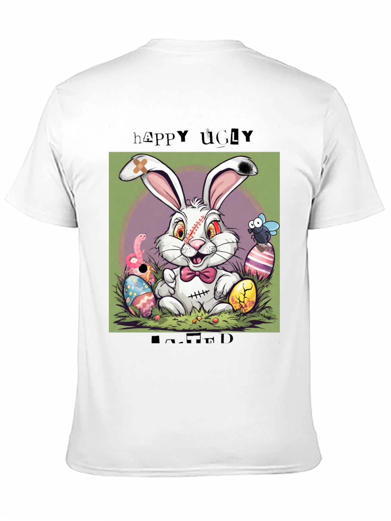 Happy Ugly Easter T-Shirt Funny Zombie Bunny Tee