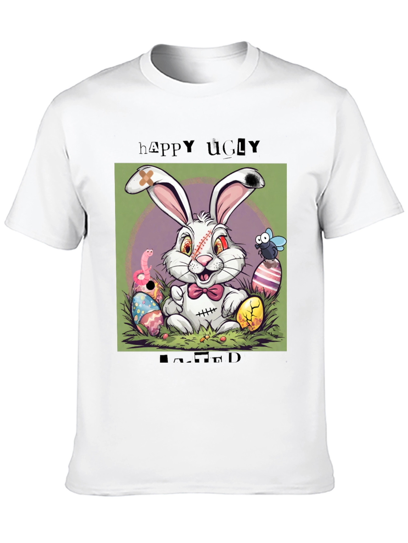 Happy Ugly Easter T-Shirt Funny Zombie Bunny Tee