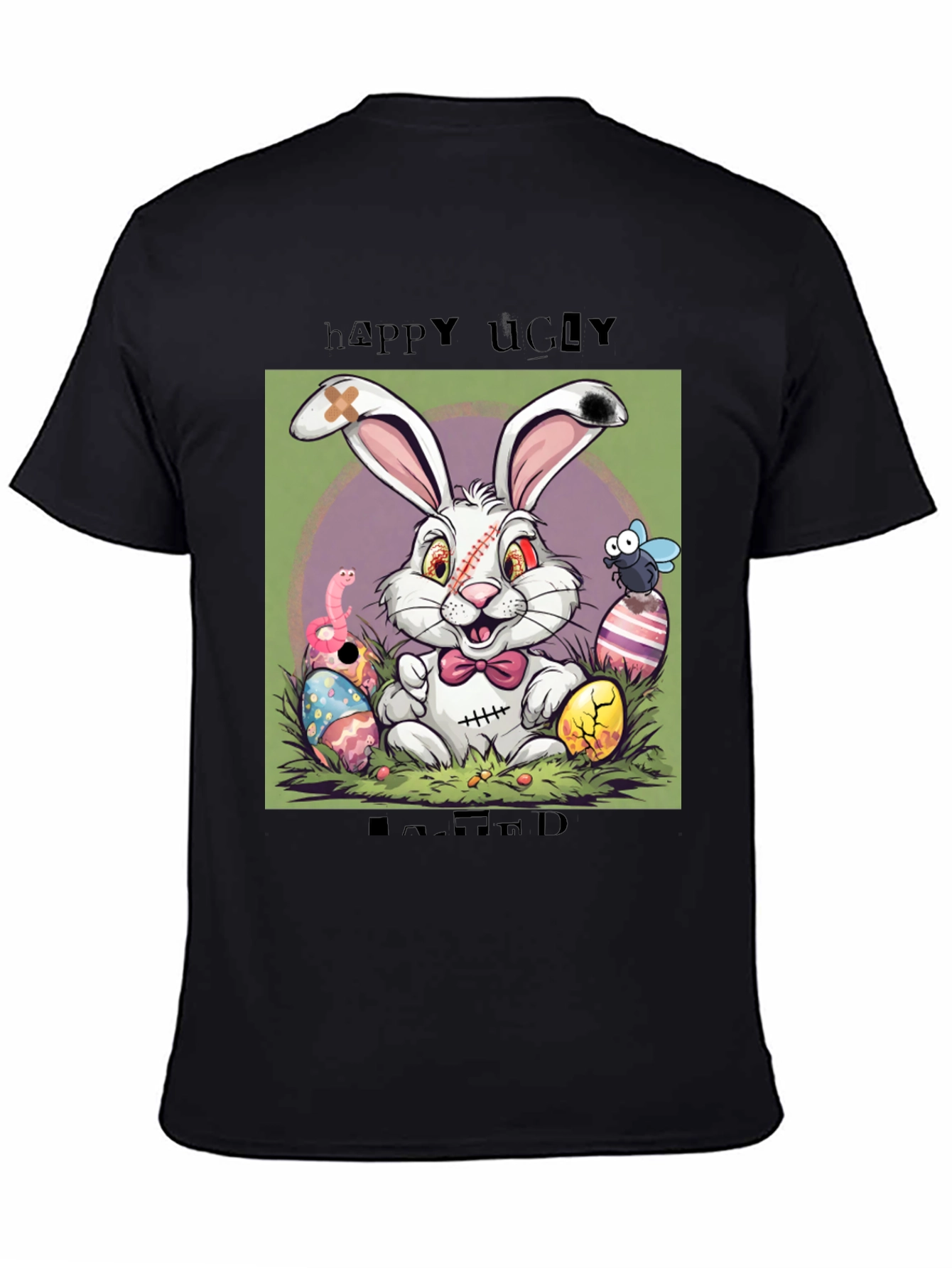 Happy Ugly Easter T-Shirt Funny Zombie Bunny Tee