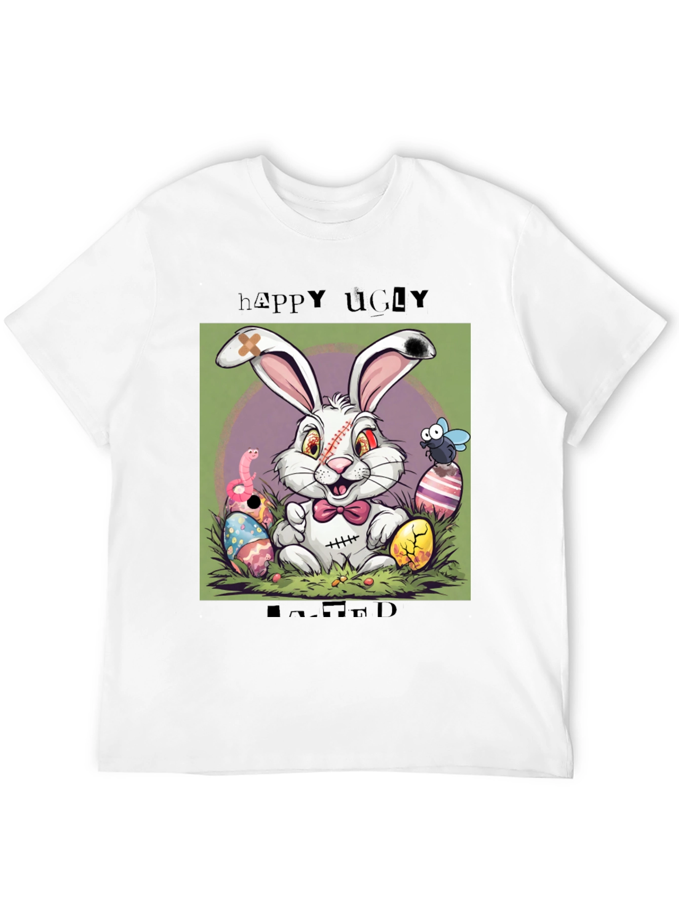 Happy Ugly Easter T-Shirt Funny Zombie Bunny Tee