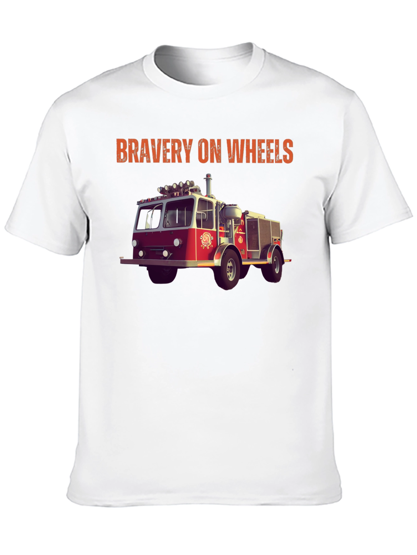 Bravery on Wheels Fire Truck Graphic Tee