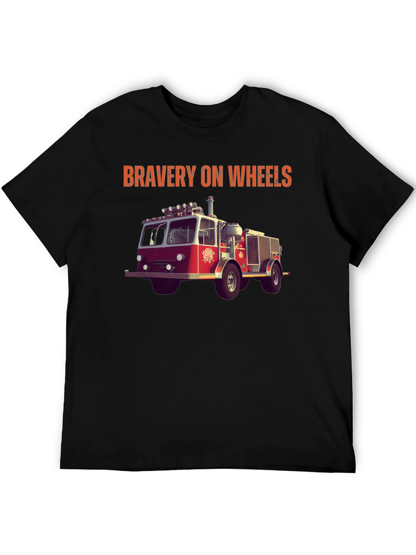 Bravery on Wheels Fire Truck Graphic Tee