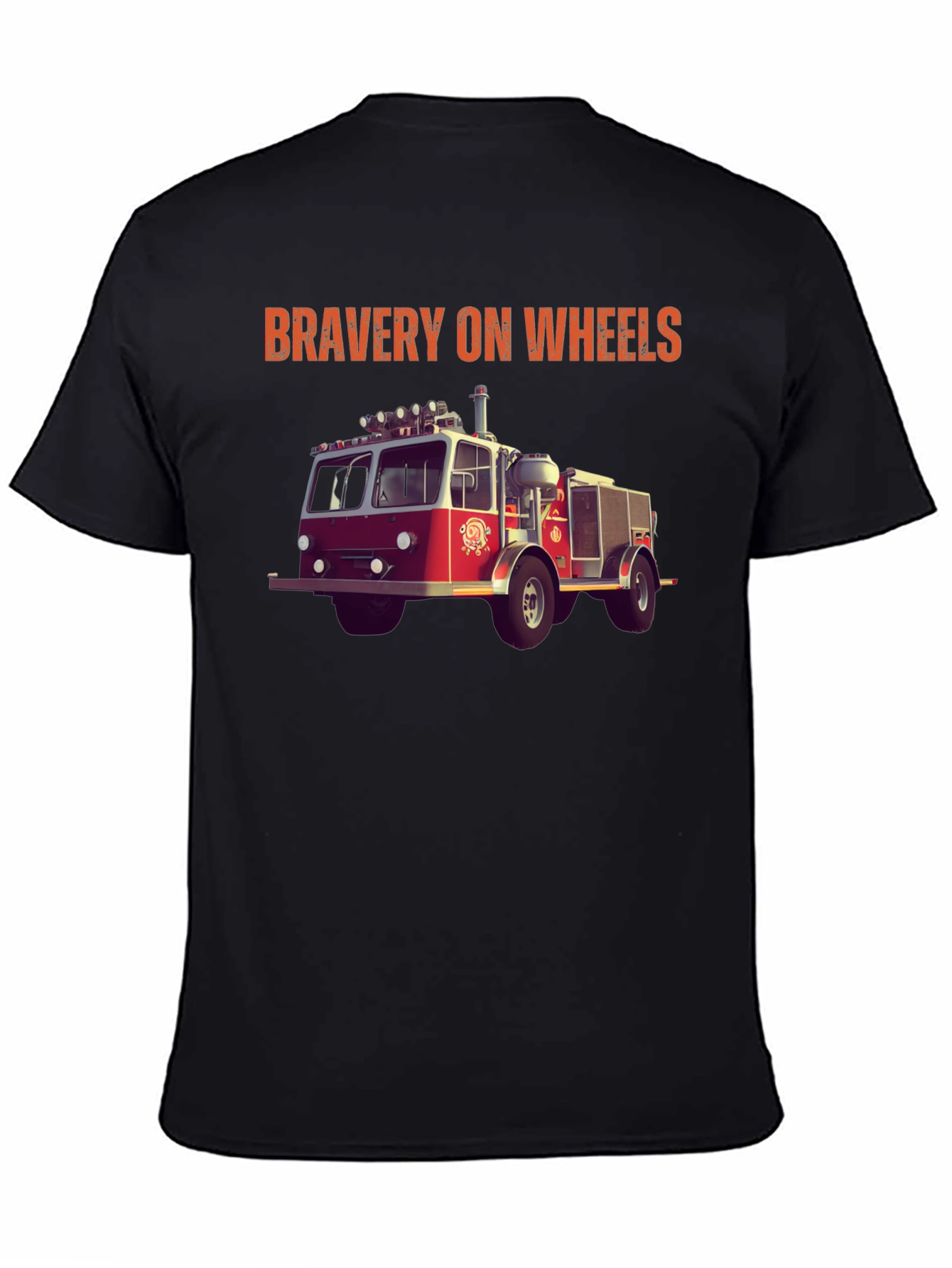 Bravery on Wheels Fire Truck Graphic Tee