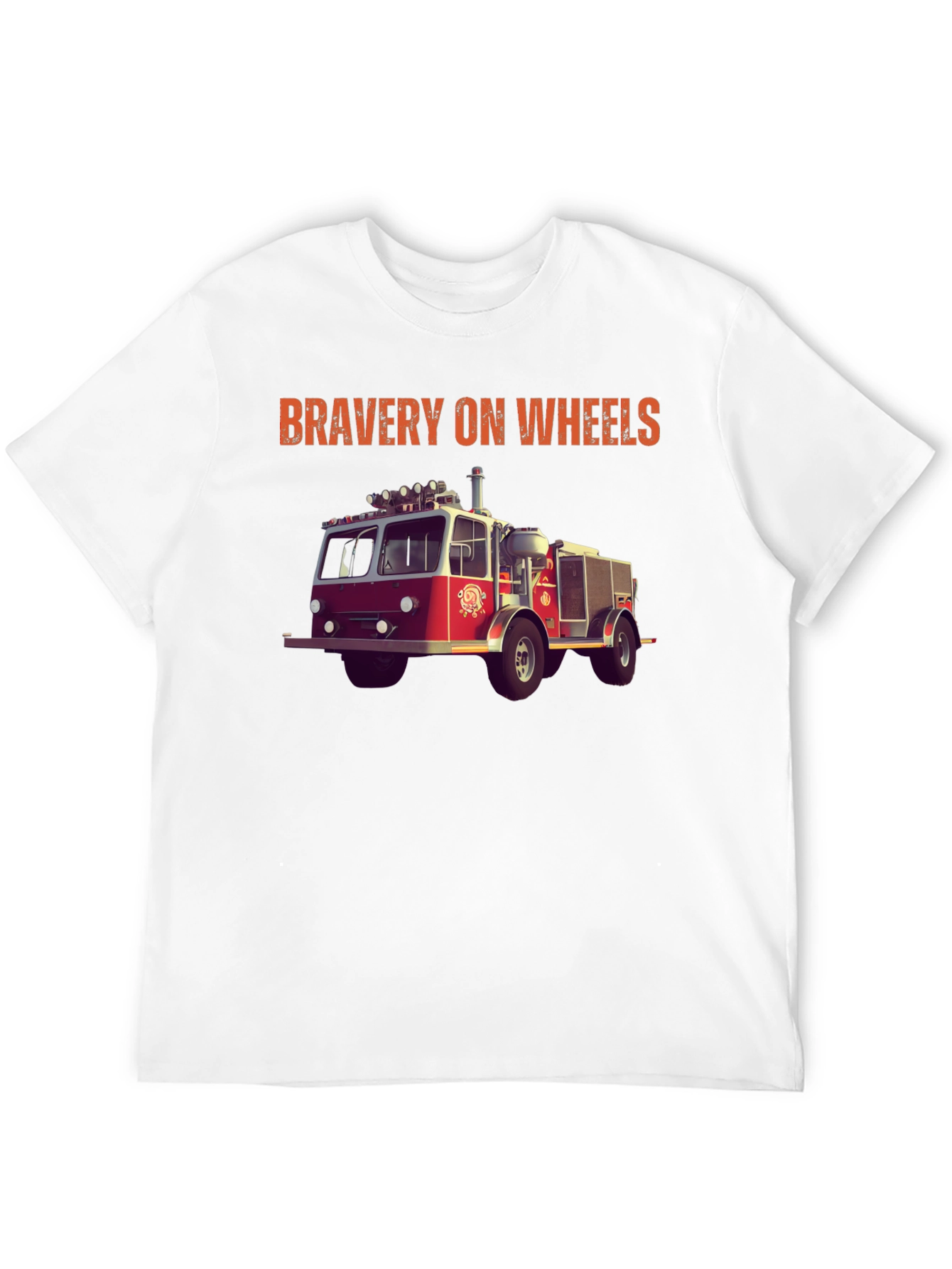 Bravery on Wheels Fire Truck Graphic Tee