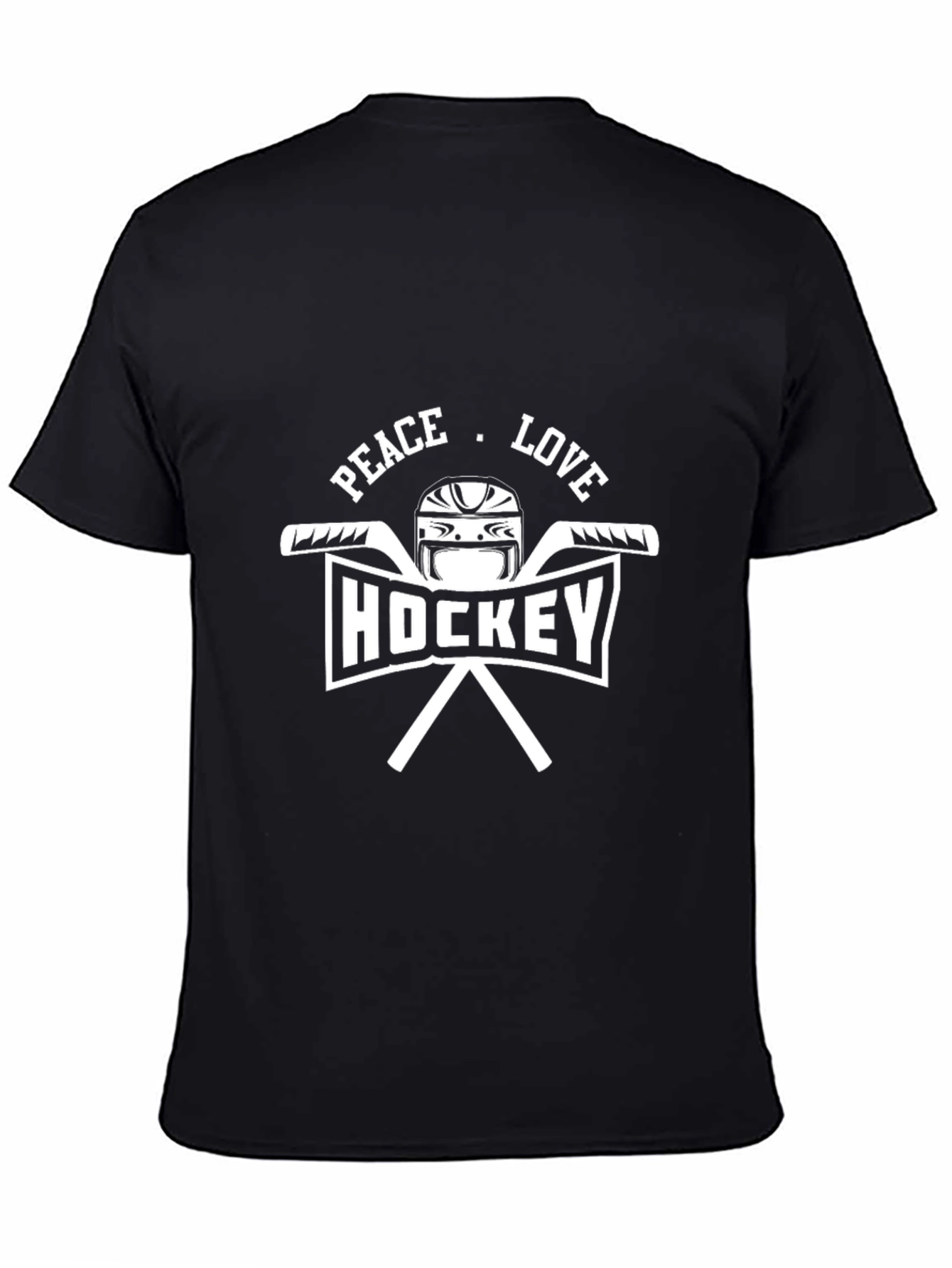 Peace Love Hockey Black T-Shirt