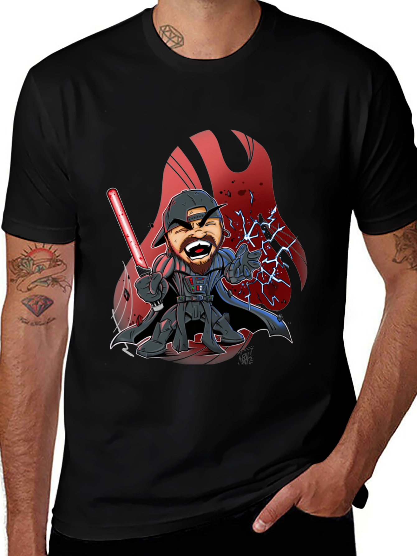 Darth Vader Cartoon Graphic T-Shirt