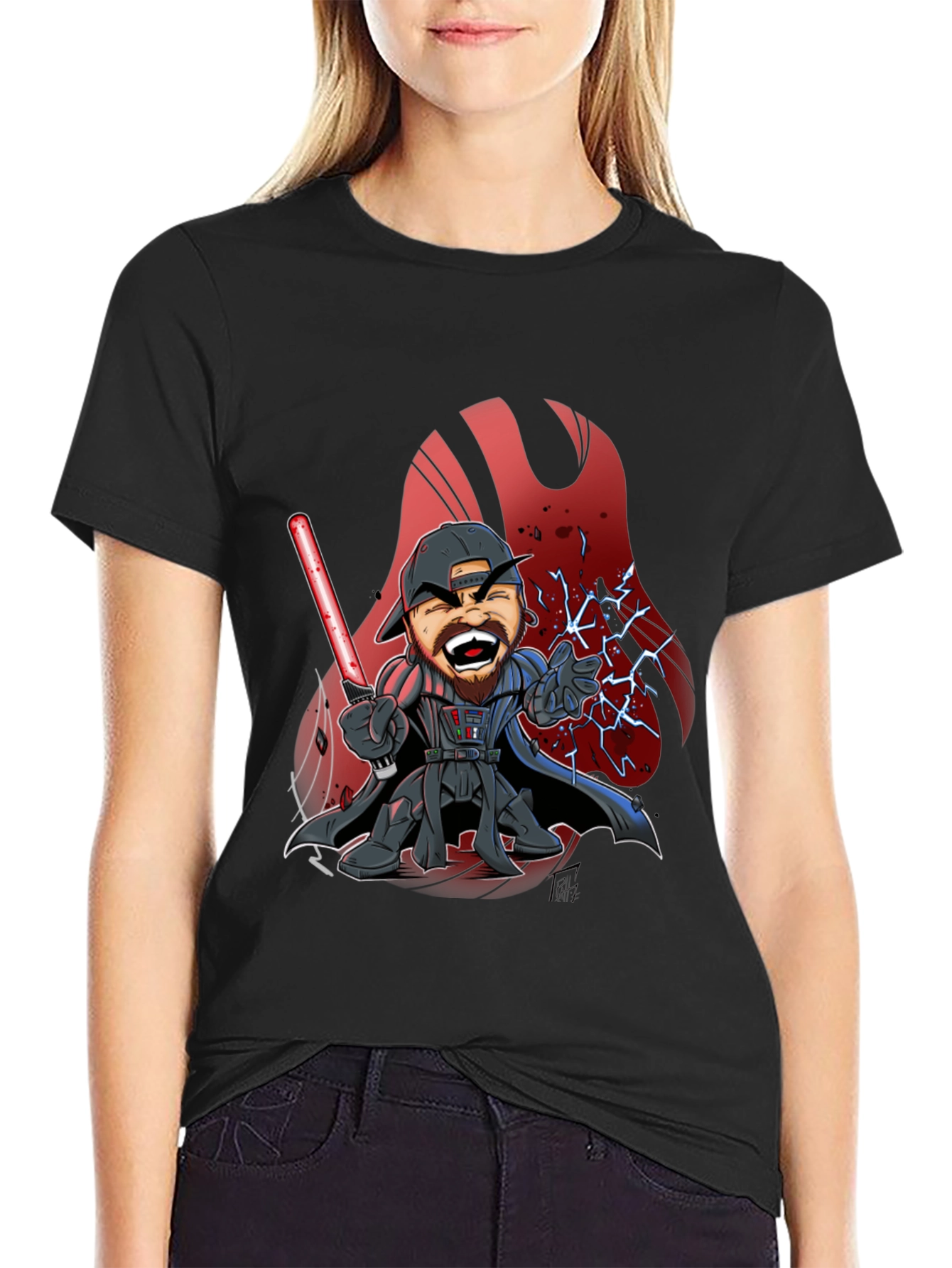 Darth Vader Cartoon Graphic T-Shirt