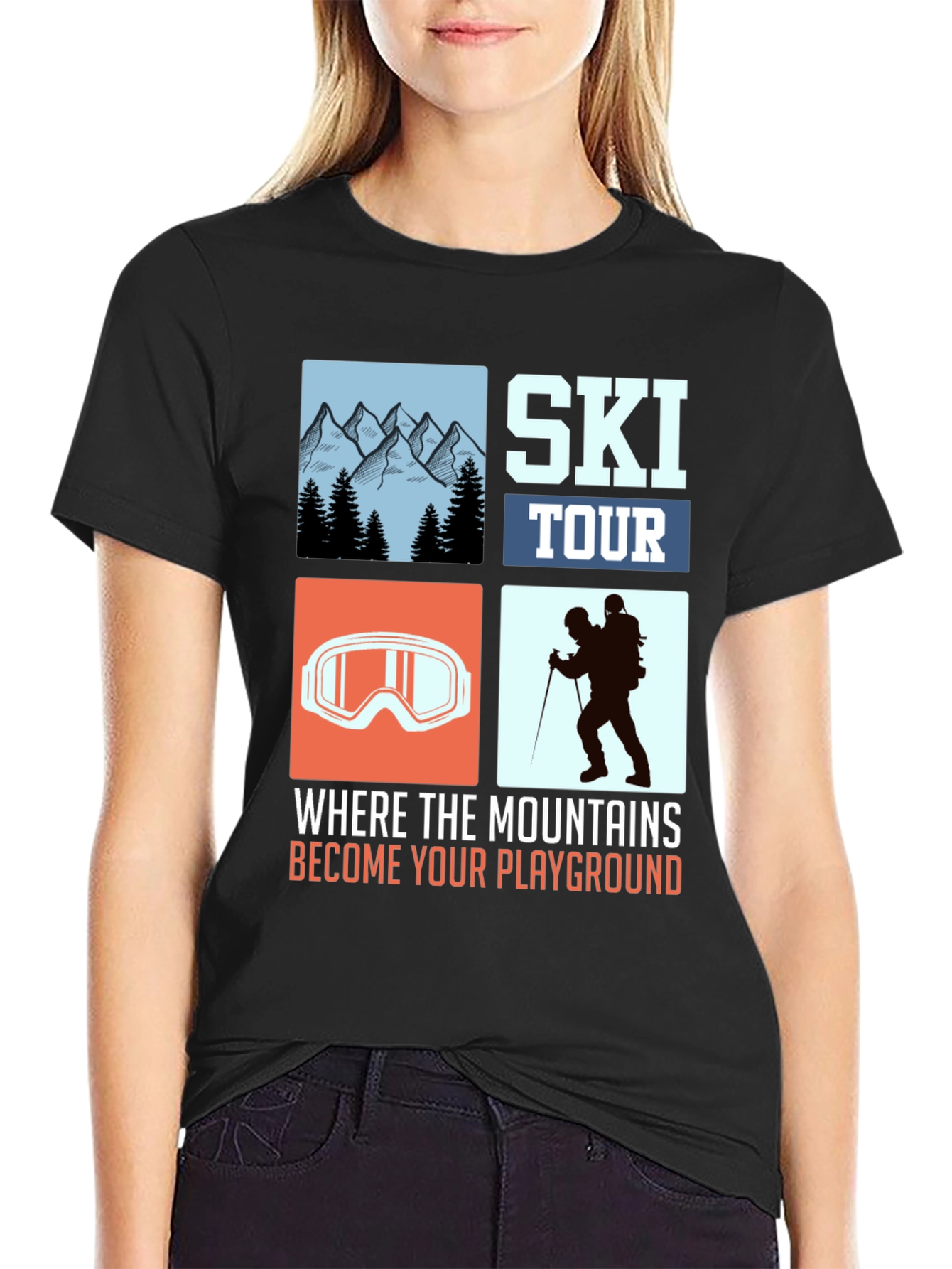 Ski Tour T-Shirt: Mountain Playground