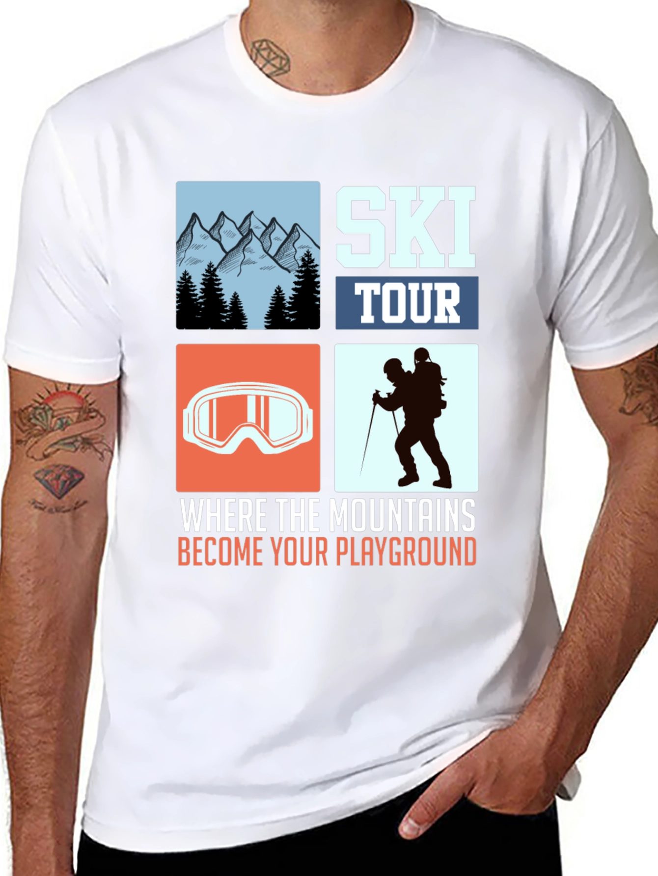 Ski Tour T-Shirt: Mountain Playground